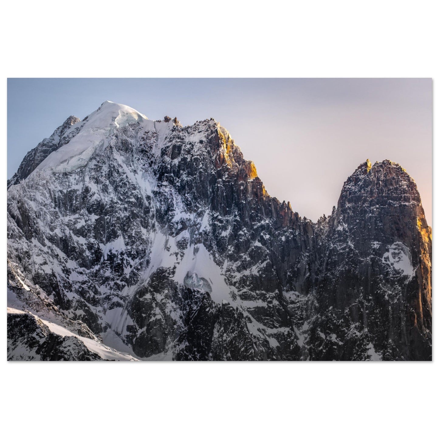 Vente Photo de l'Aiguille verte et des Drus, Haute-Savoie - Tableau photo alu montagne
