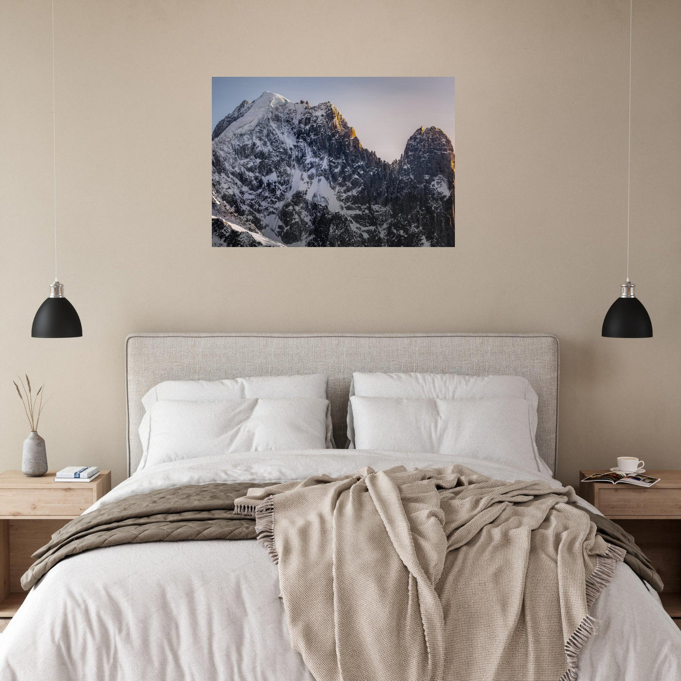 Simulation d’un tableau AluArtMountains dans un intérieur