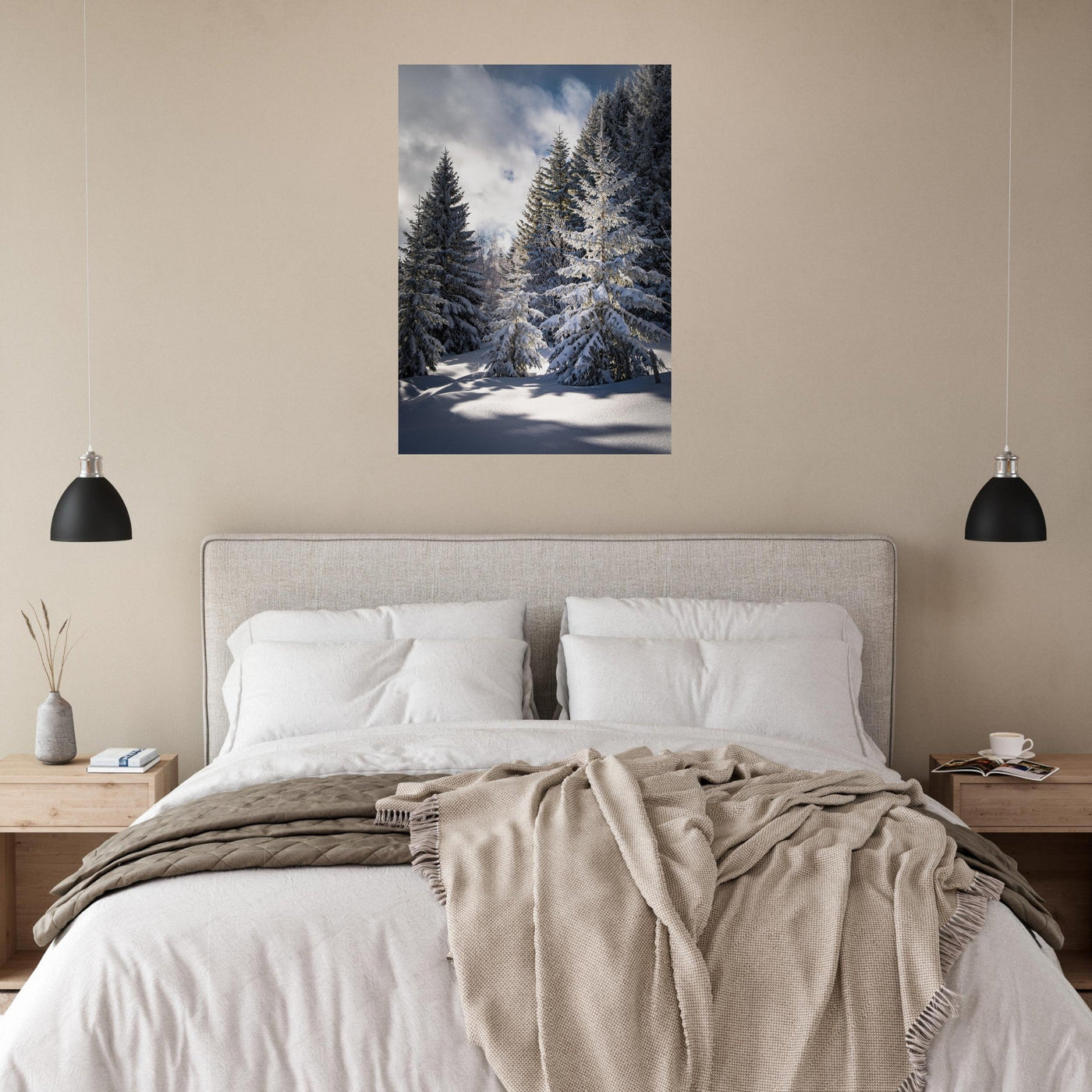Simulation d’un tableau AluArtMountains dans un intérieur