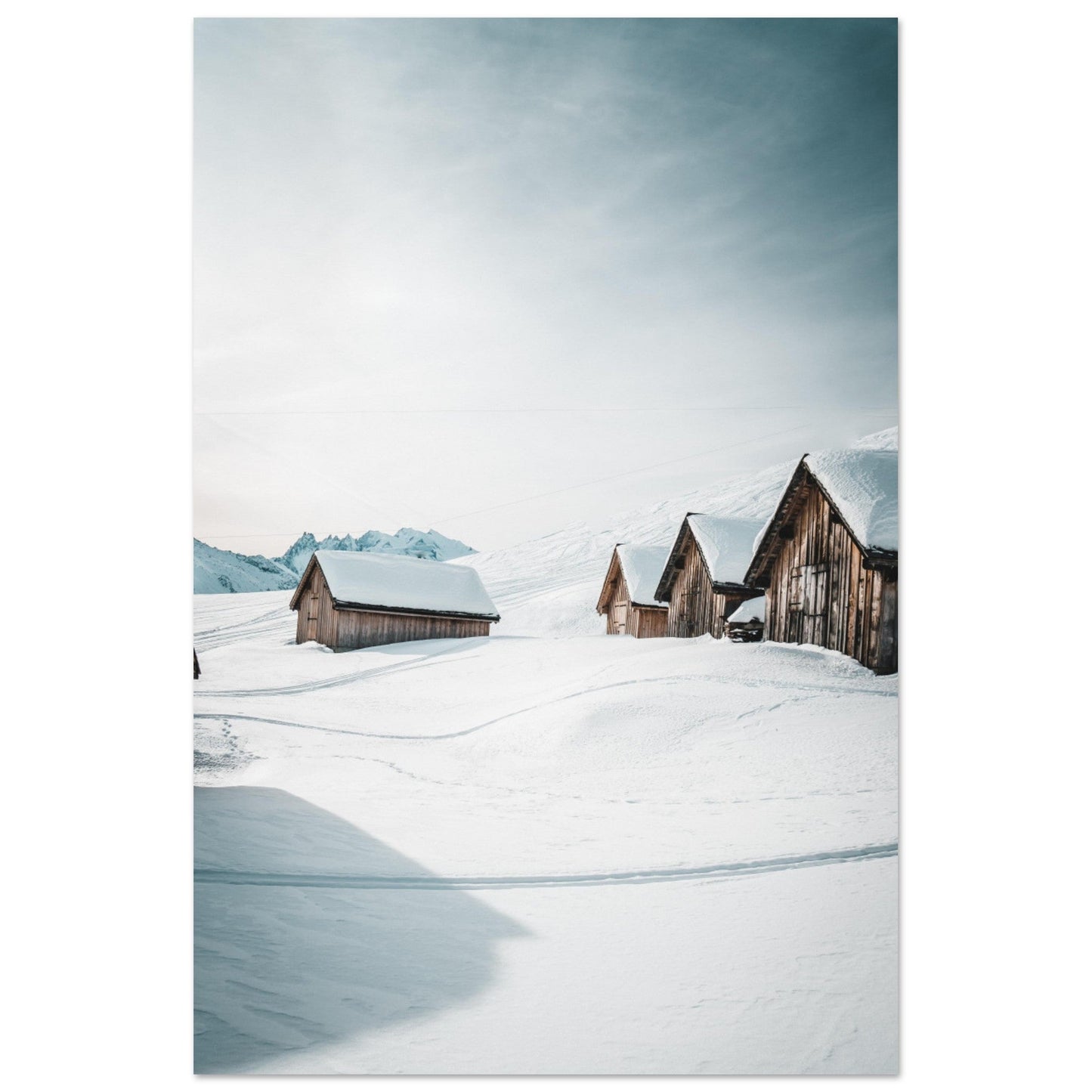 Vente Photo de petites cabanes dans la neige - Tableau photo alu montagne