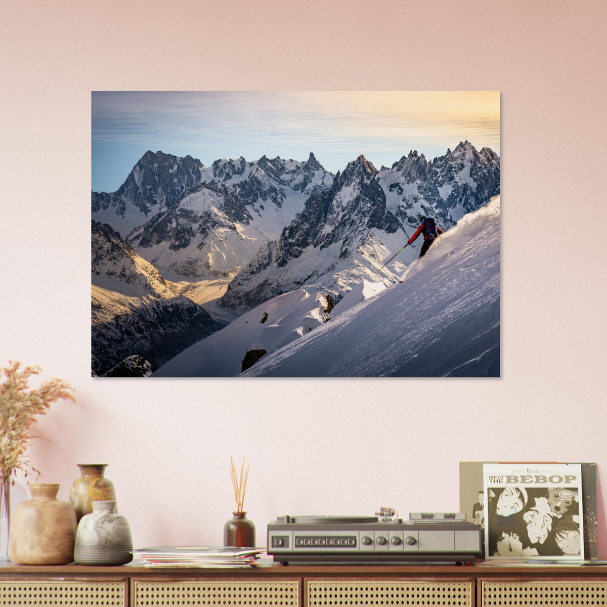 Islandburner Tableau Sur Toile Chalet Et Cabane De Ski En Montagne Enneigée - 100x57 Cm - Cadre Bois Prêt à Accrocher