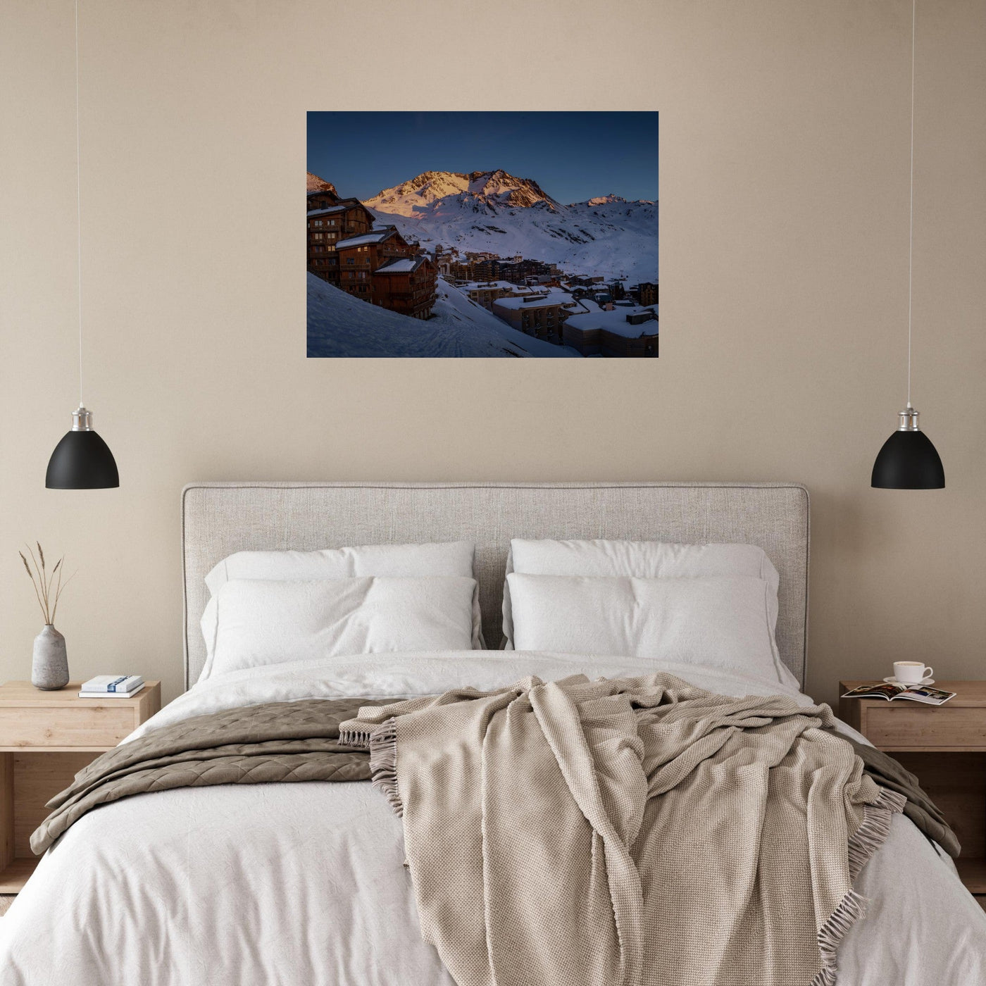 Simulation d’un tableau AluArtMountains dans un intérieur