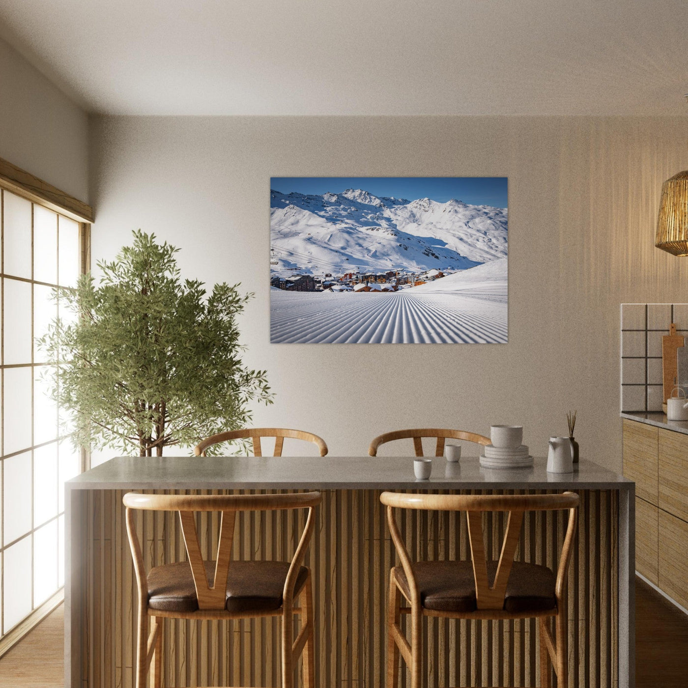Simulation d’un tableau AluArtMountains dans un intérieur