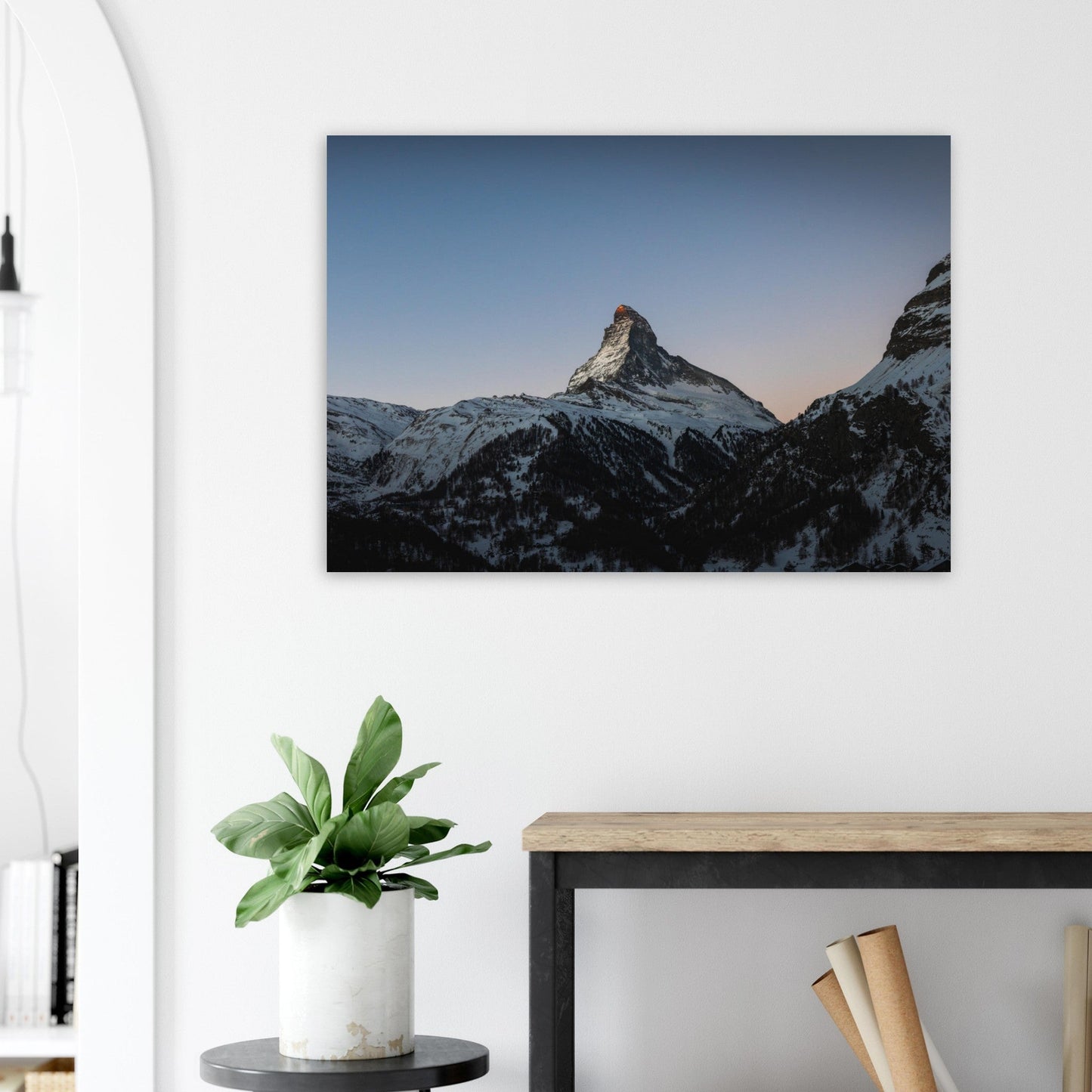 Photo dernière lueur sur le Cervin - Tableau photo alu montagne