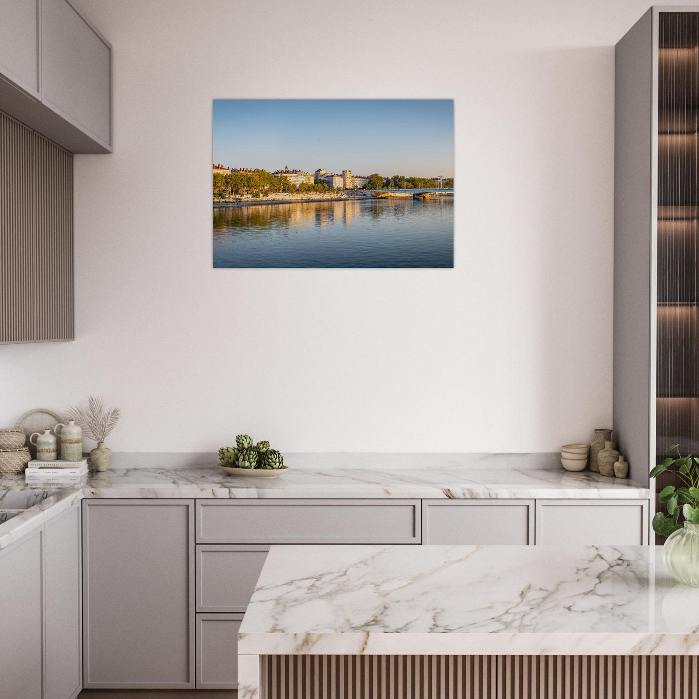 Simulation d’un tableau AluArtMountains dans un intérieur