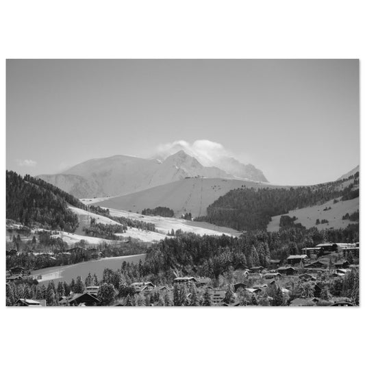 Photo du Chard du Beurre et Megève, Haute-Savoie - Noir & Blanc - Tableau photo alu montagne