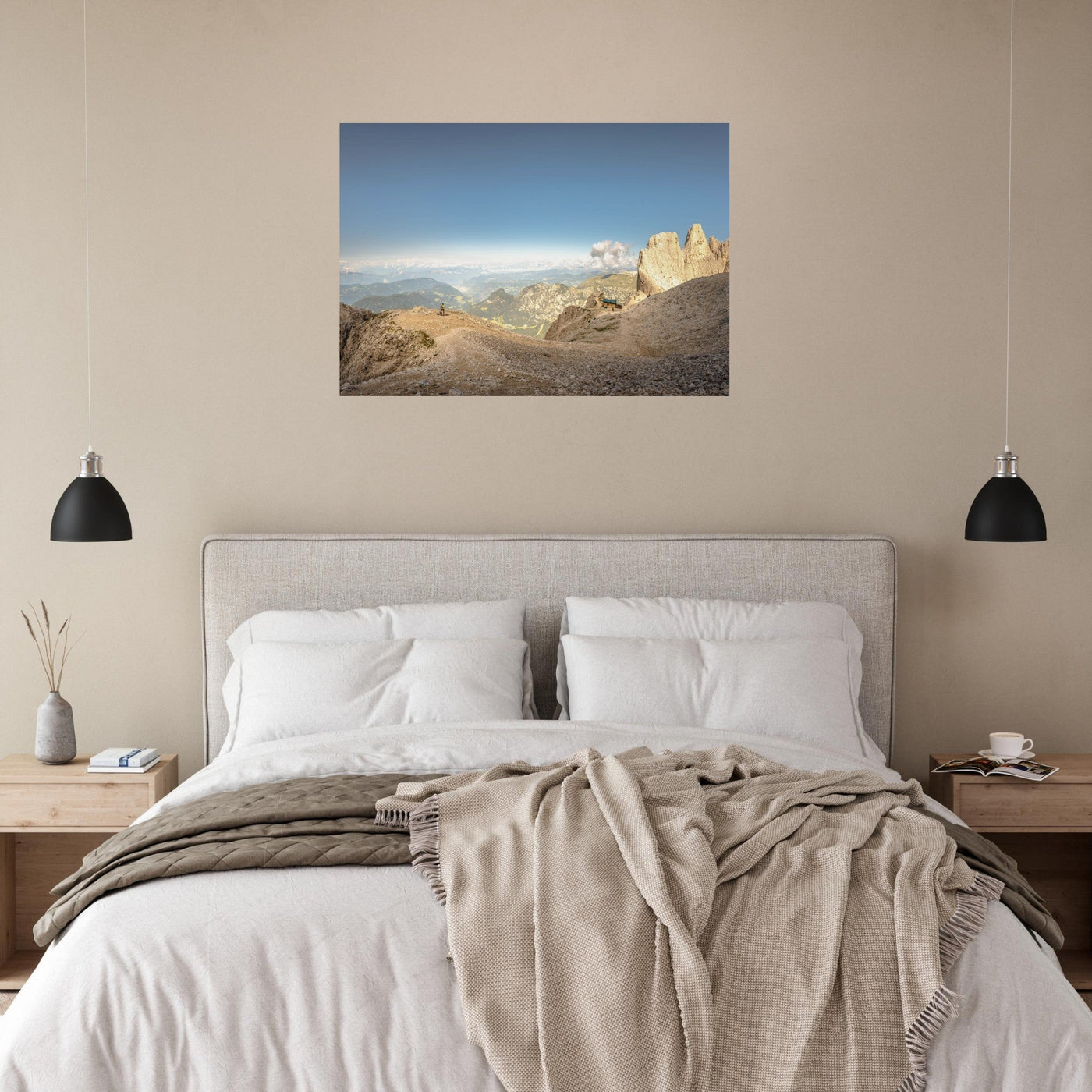 Simulation d’un tableau AluArtMountains dans un intérieur