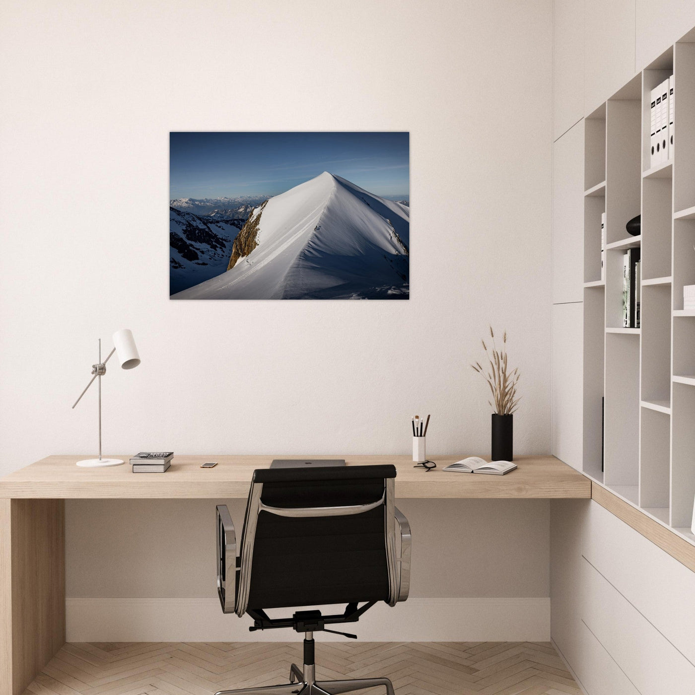Simulation d’un tableau AluArtMountains dans un intérieur