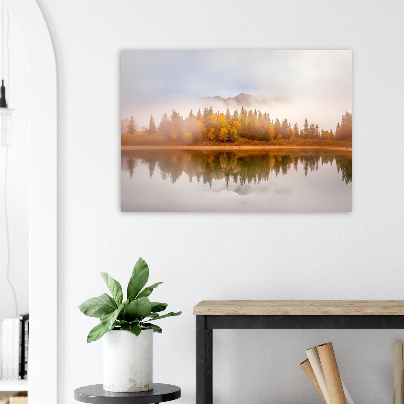 Simulation d’un tableau AluArtMountains dans un intérieur