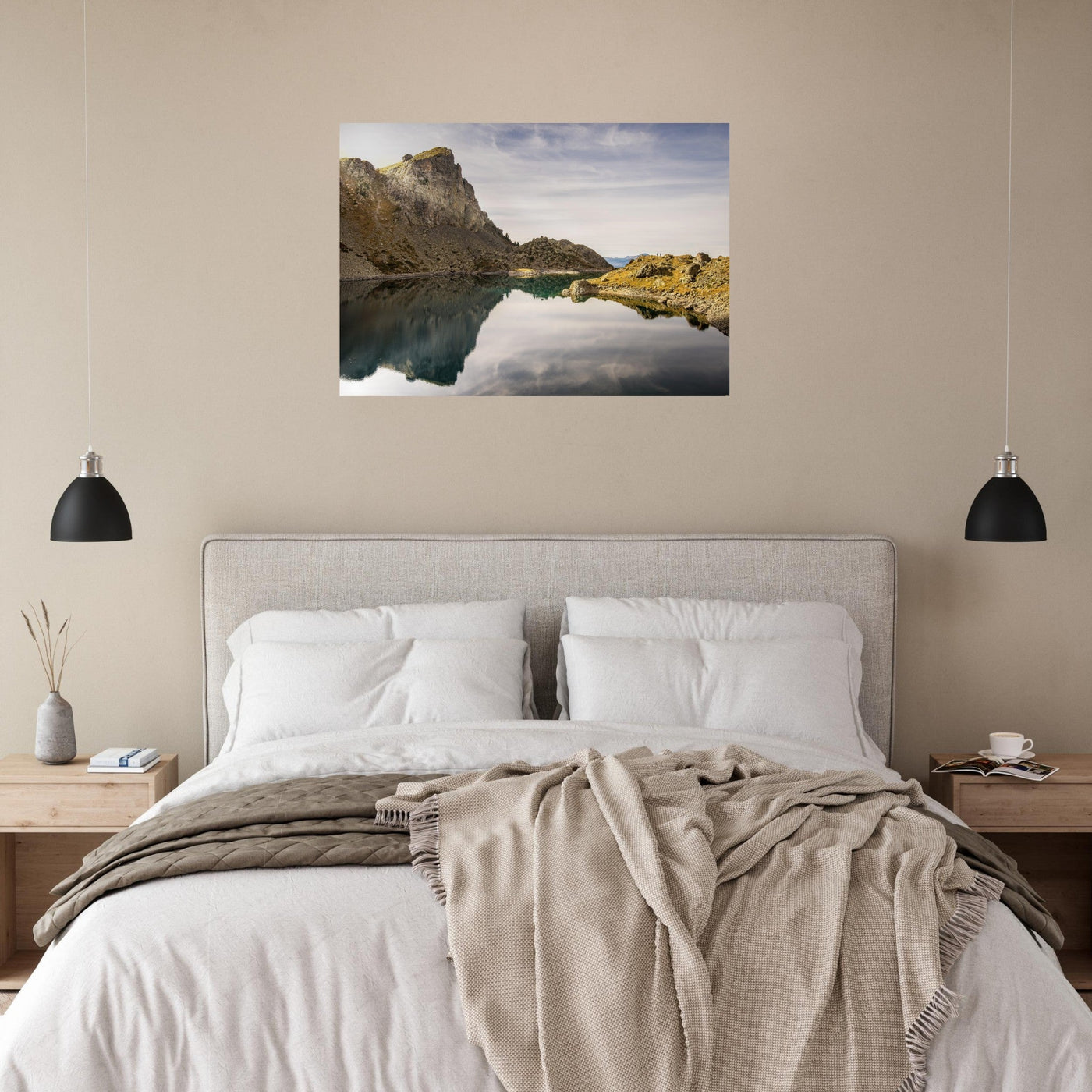 Simulation d’un tableau AluArtMountains dans un intérieur
