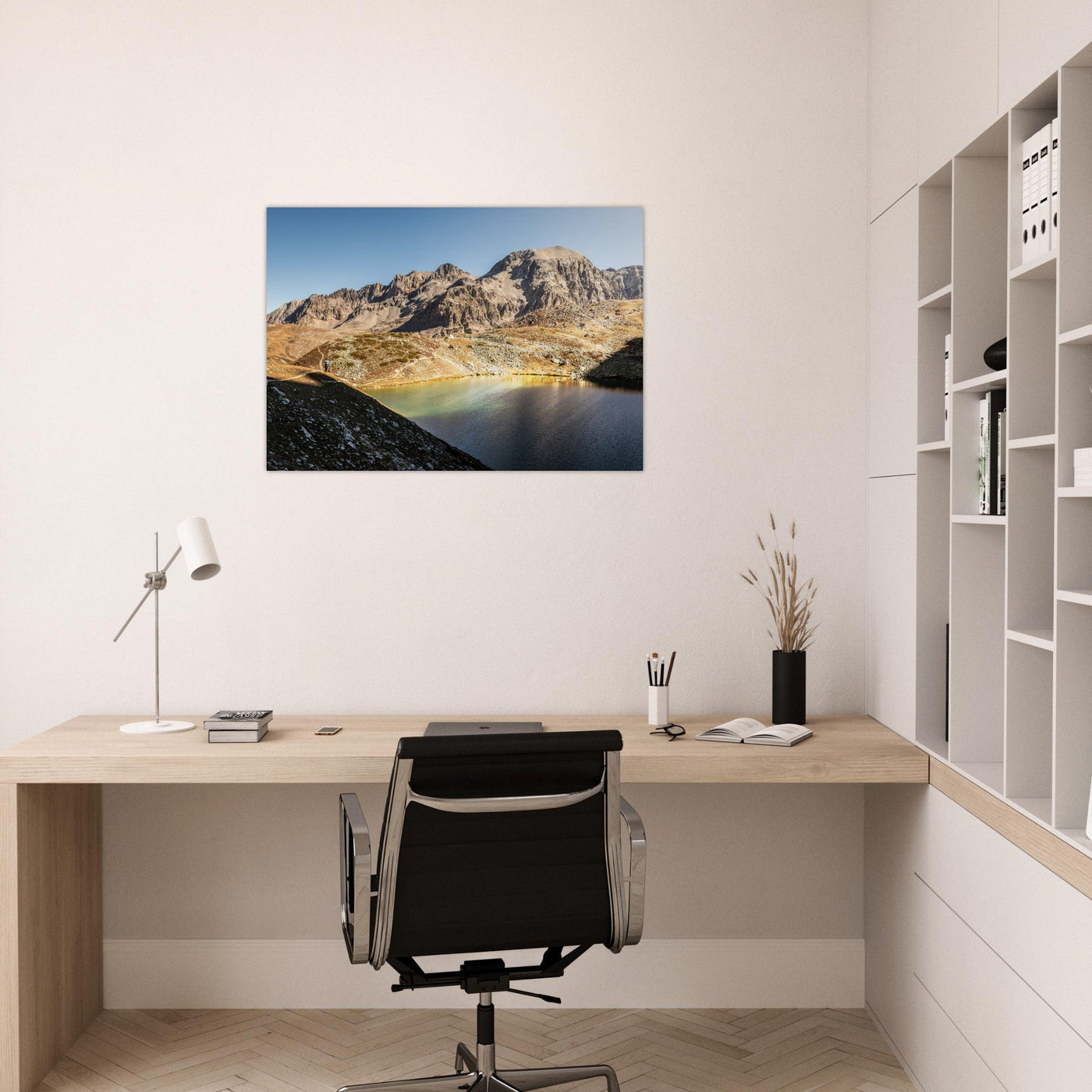 Simulation d’un tableau AluArtMountains dans un intérieur