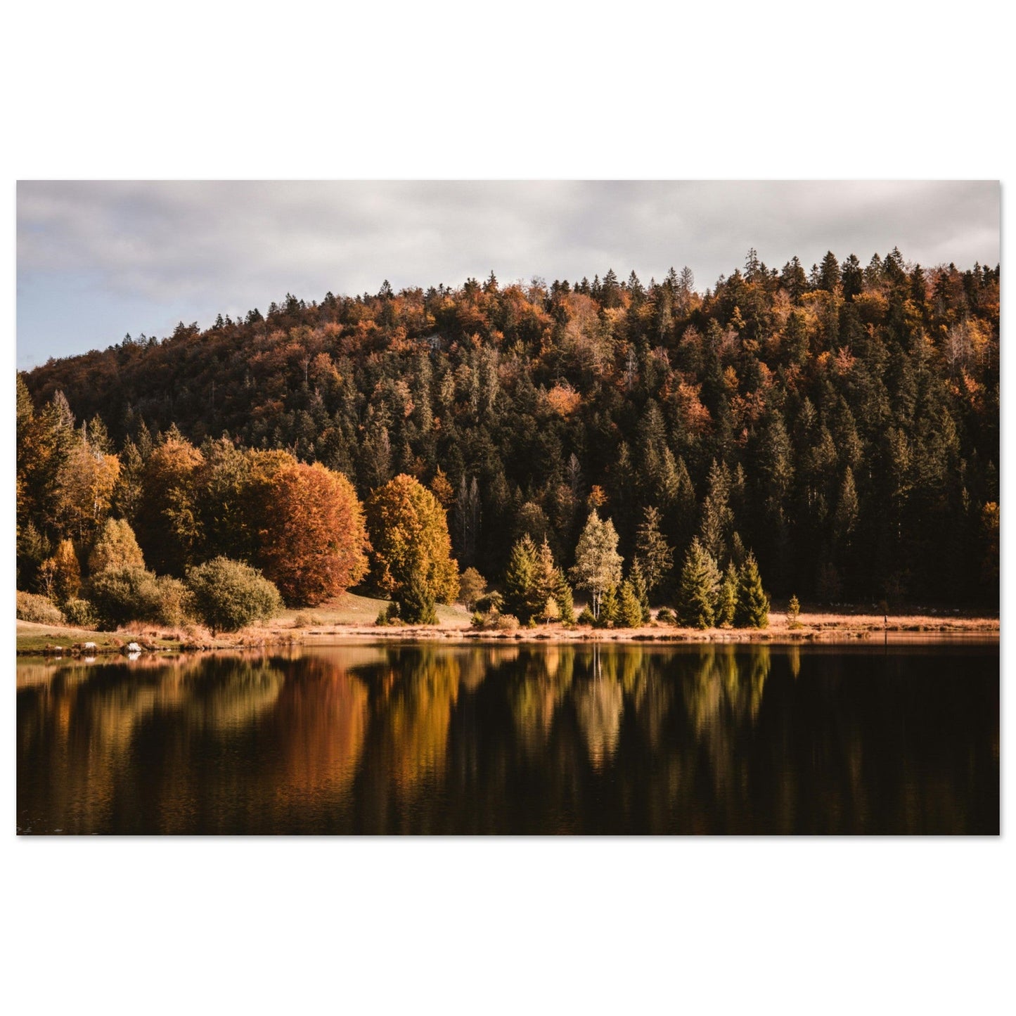 Photo du lac Genin en automne, Jura #3 - Tableau photo alu montagne