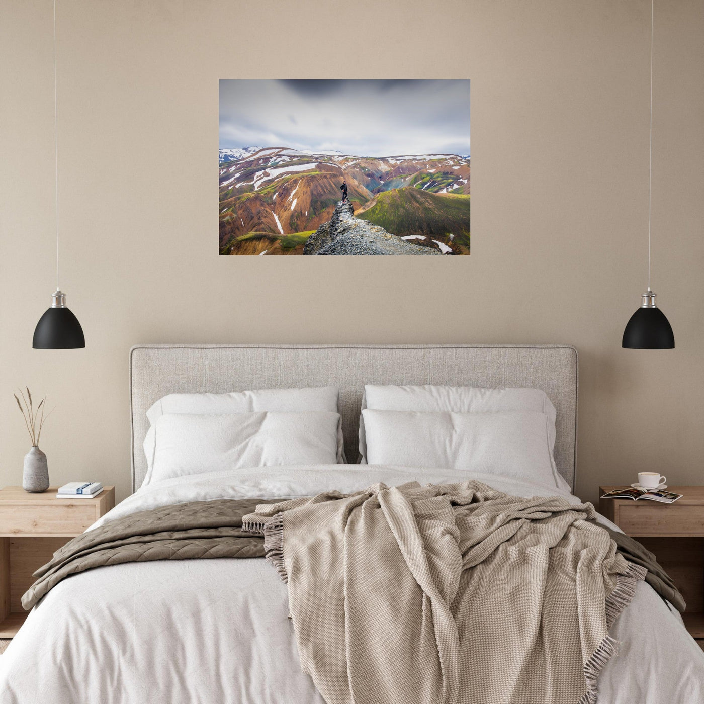Simulation d’un tableau AluArtMountains dans un intérieur