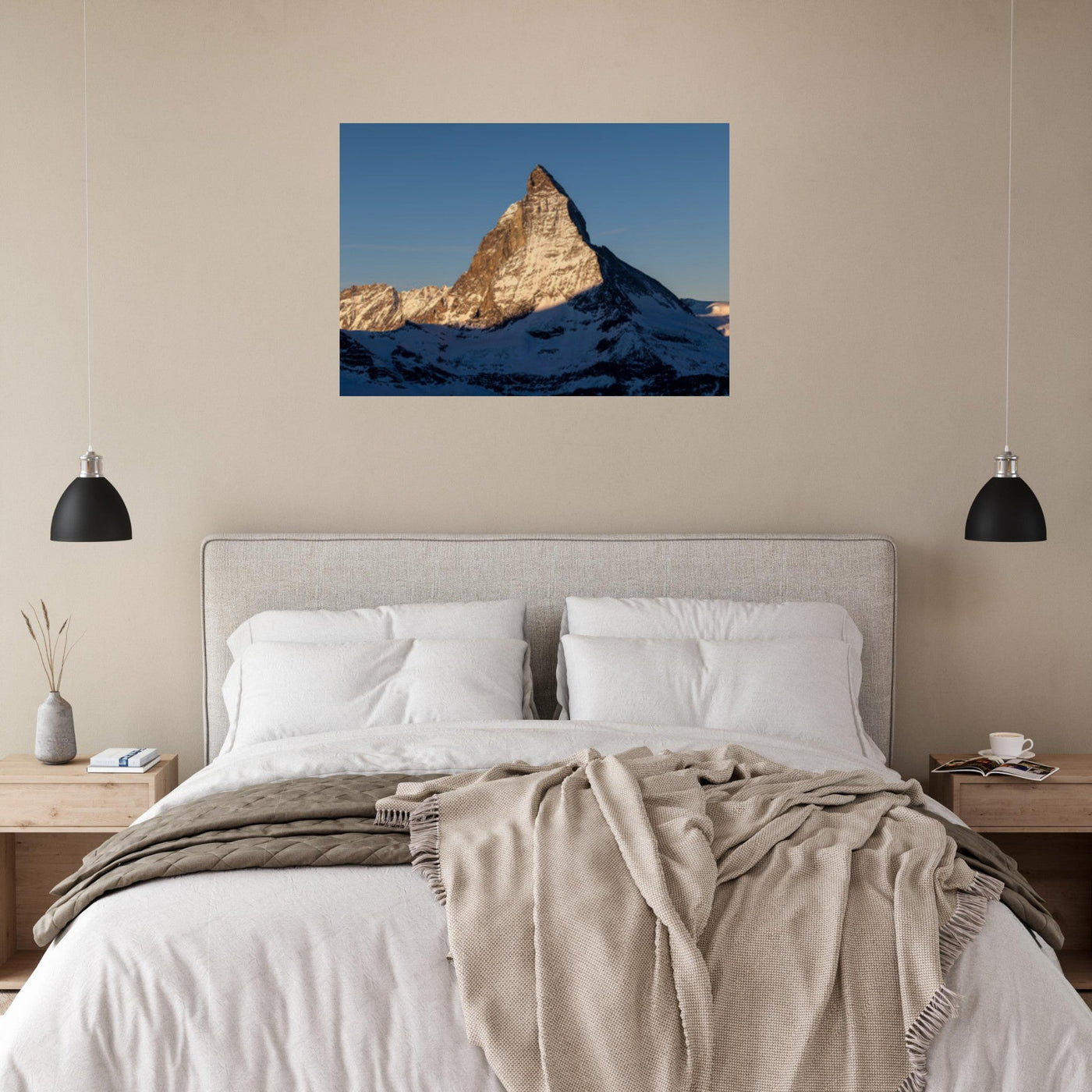 Simulation d’un tableau AluArtMountains dans un intérieur