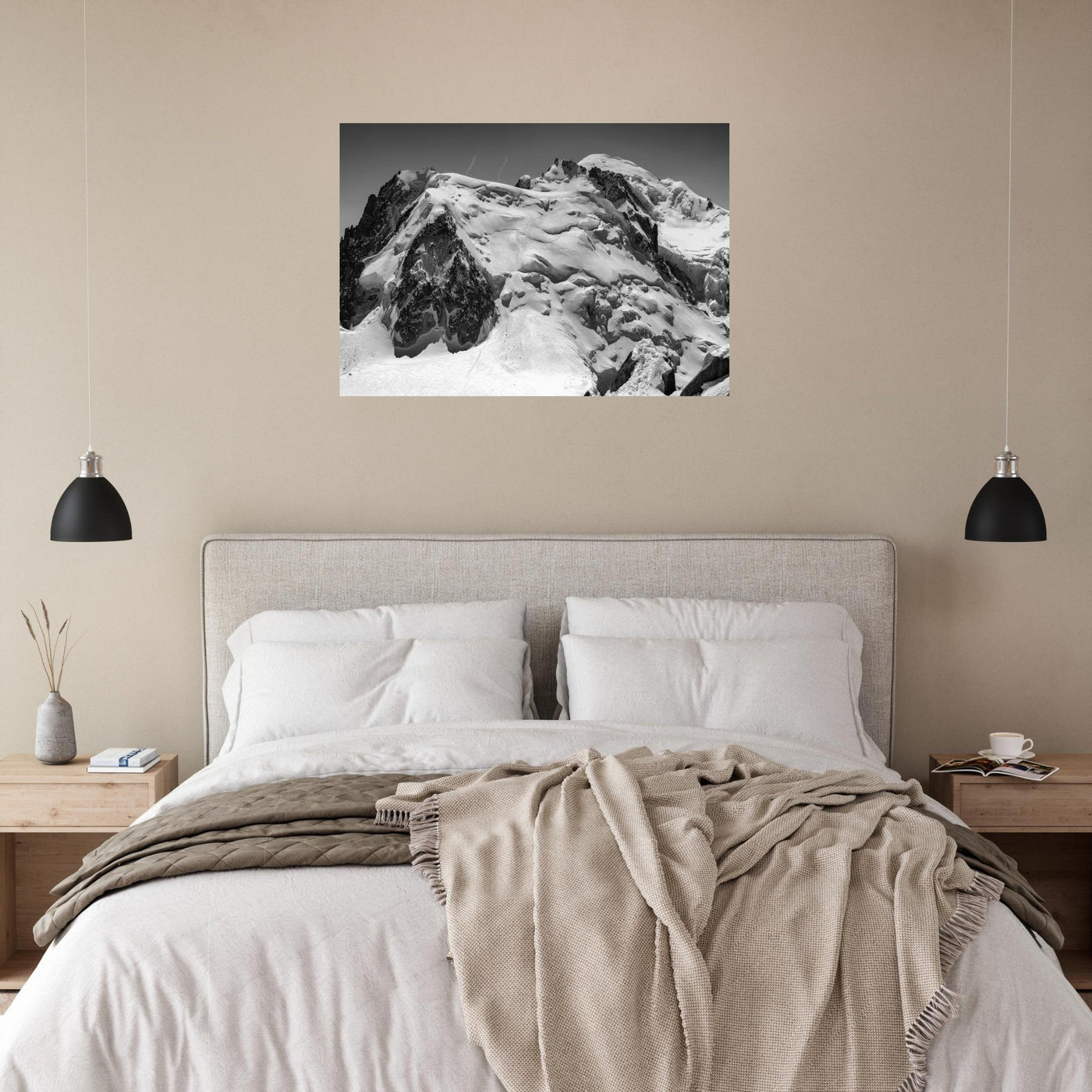 Simulation d’un tableau AluArtMountains dans un intérieur