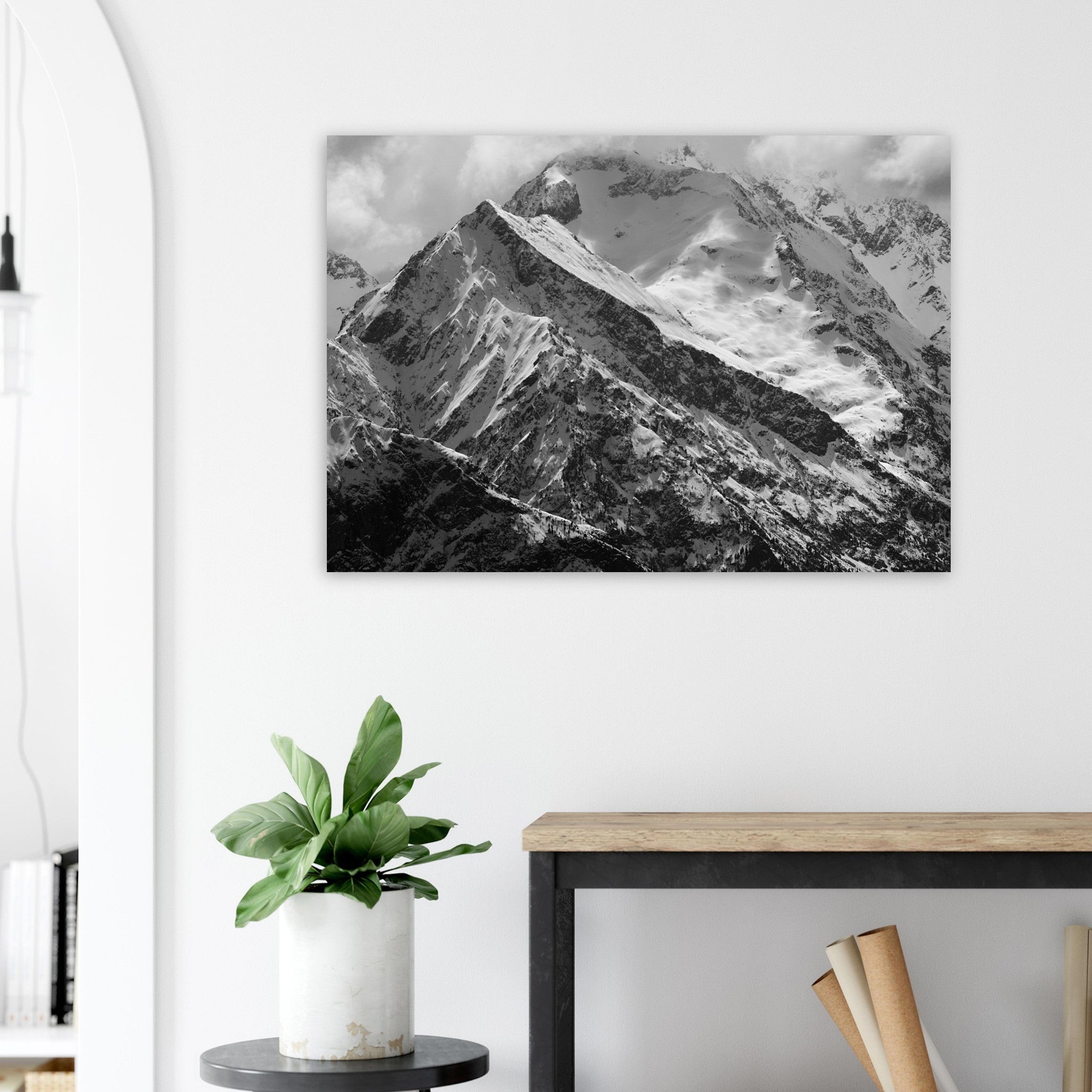 Vente Photo du Pic Blanc, Alpe d'Huez - Noir & Blanc - Tableau photo alu montagne