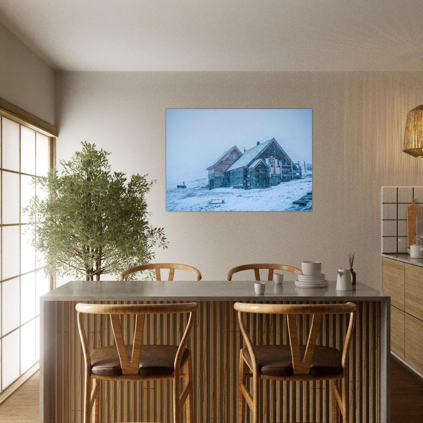 Simulation d’un tableau AluArtMountains dans un intérieur