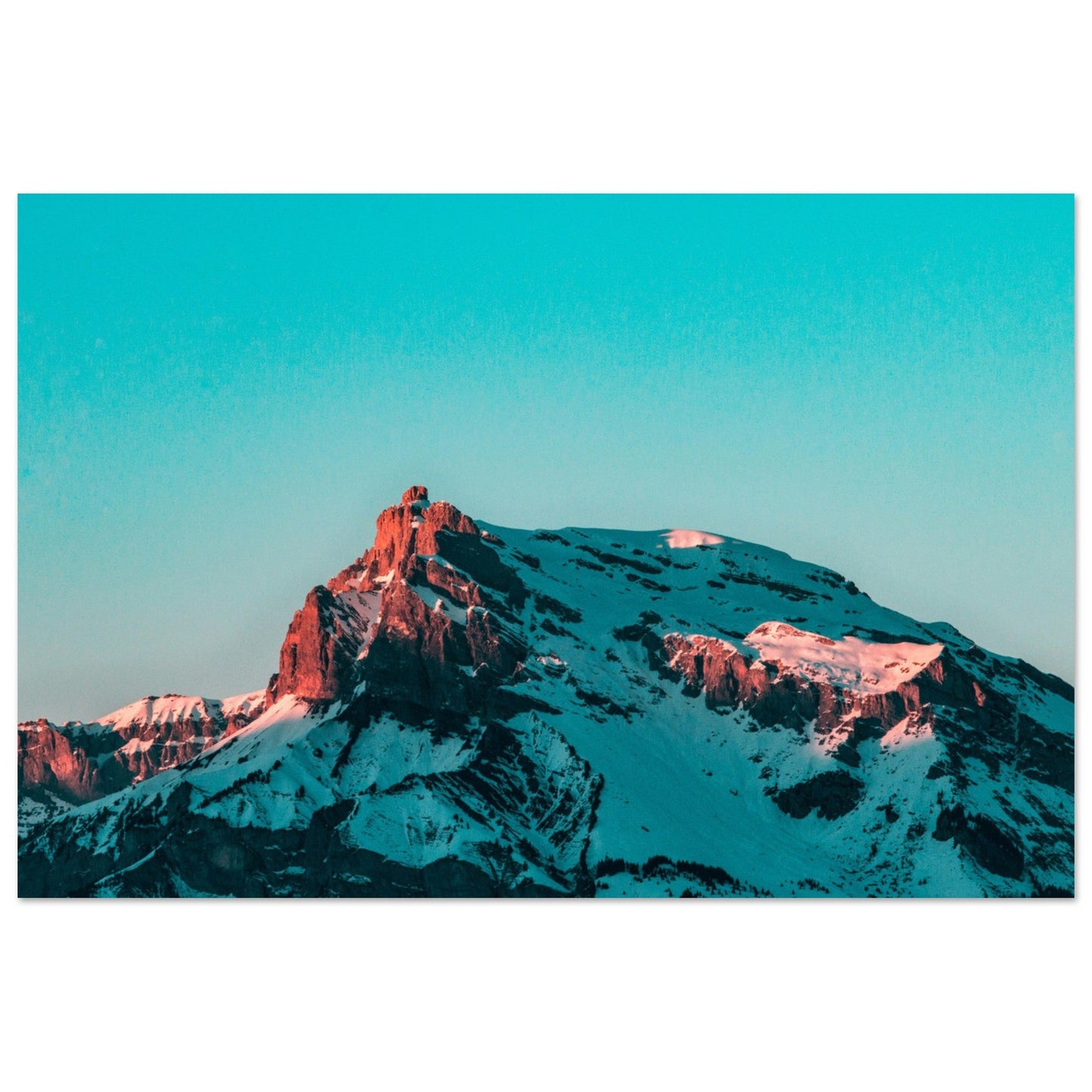 Photo du Salève au coucher du soleil, Massif du Jura - Tableau photo alu montagne