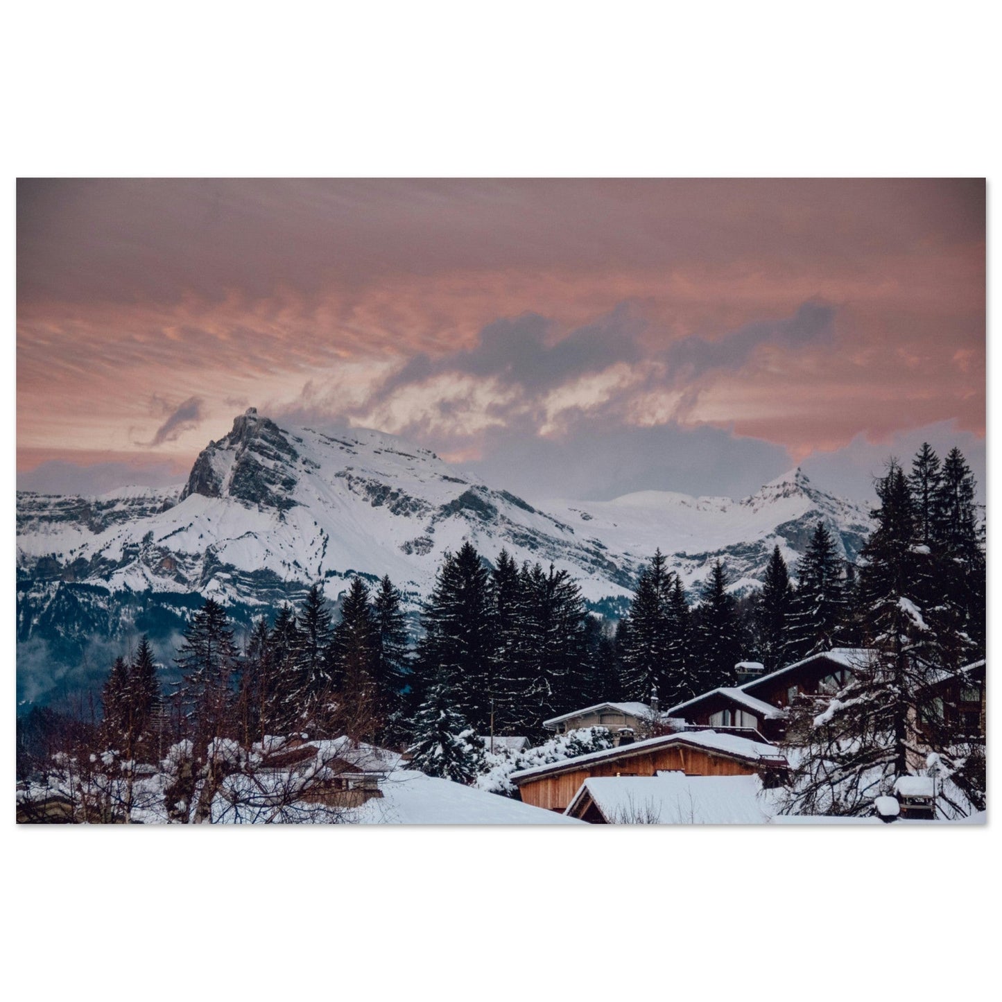 Photo du Salève depuis Megève, Haute-Savoie - Tableau photo alu montagne