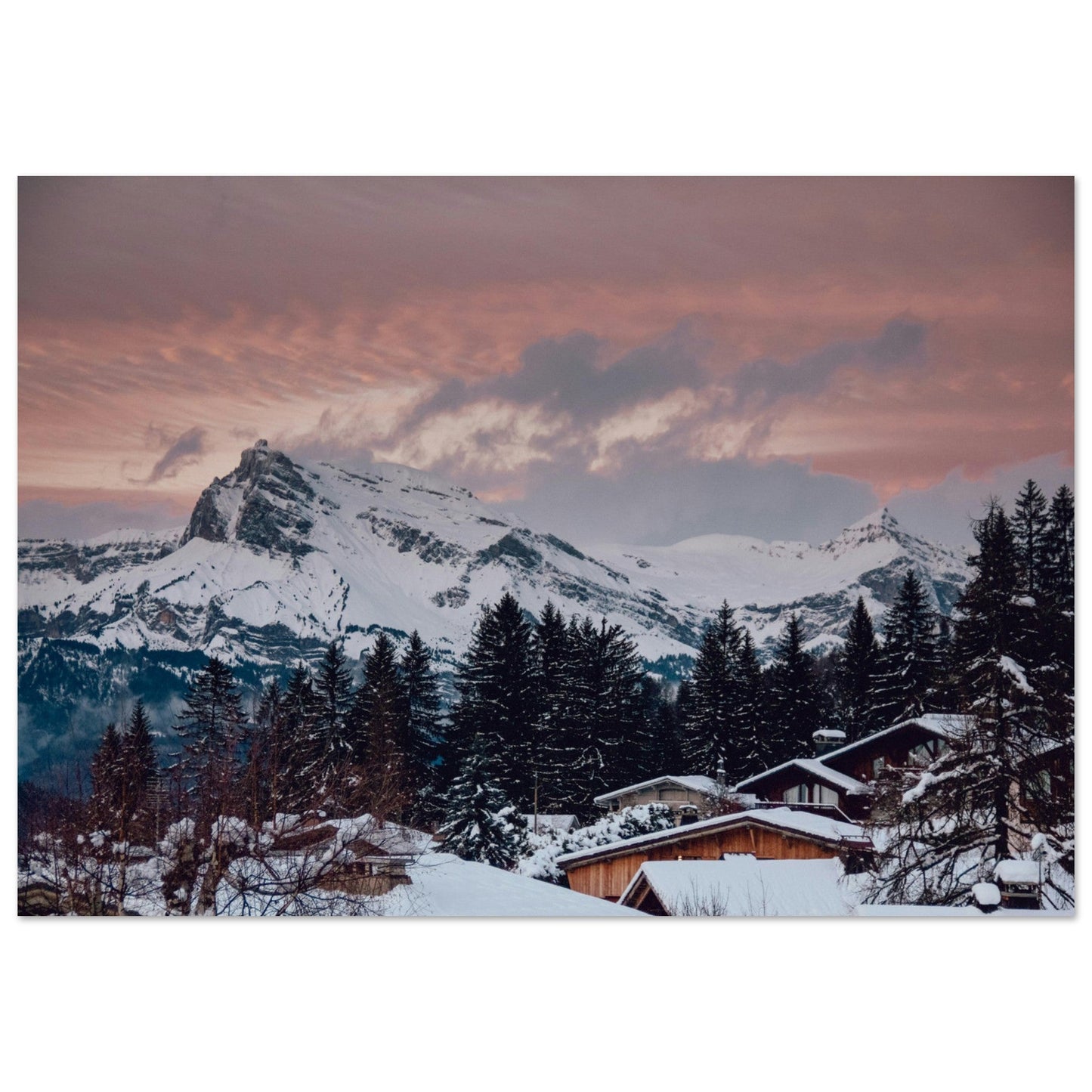 Photo du Salève depuis Megève, Haute-Savoie - Tableau photo alu montagne