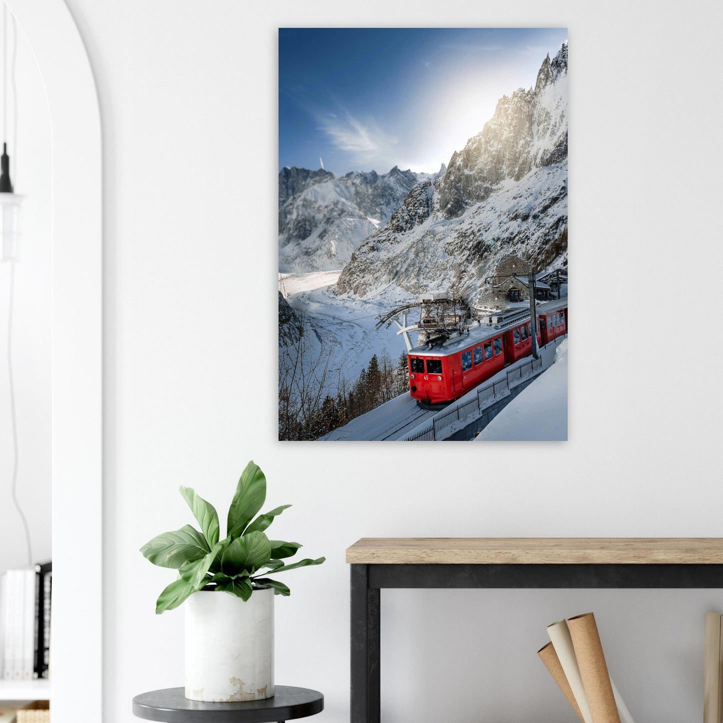 Photo du train Montenvers Mer de Glace, Chamonix Mont-Blanc - Tableau photo alu montagne