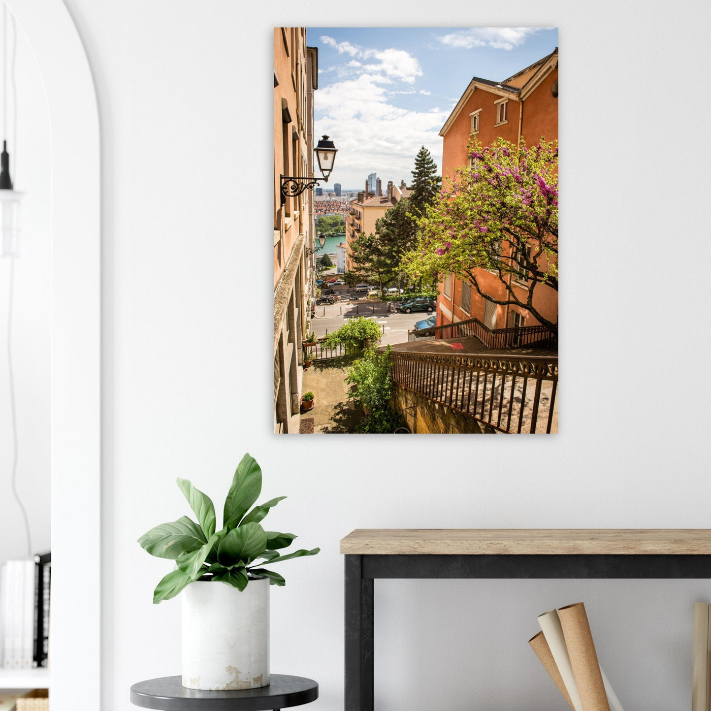 Simulation d’un tableau AluArtMountains dans un intérieur