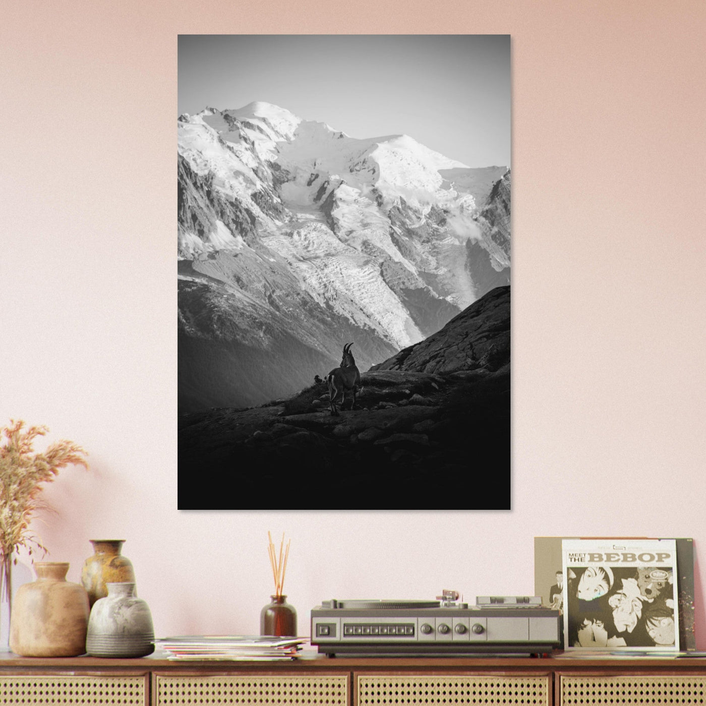 Simulation d’un tableau AluArtMountains dans un intérieur