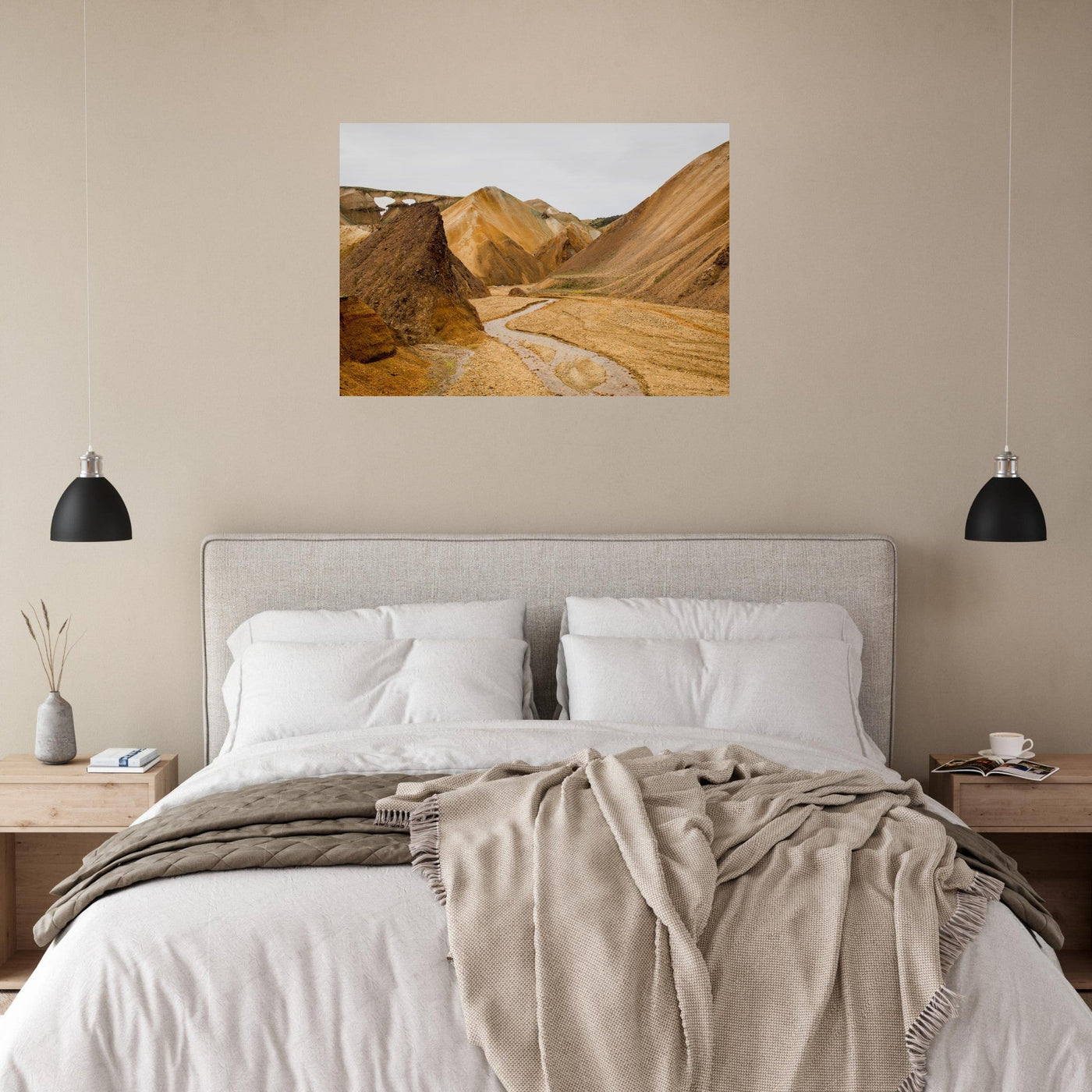 Simulation d’un tableau AluArtMountains dans un intérieur
