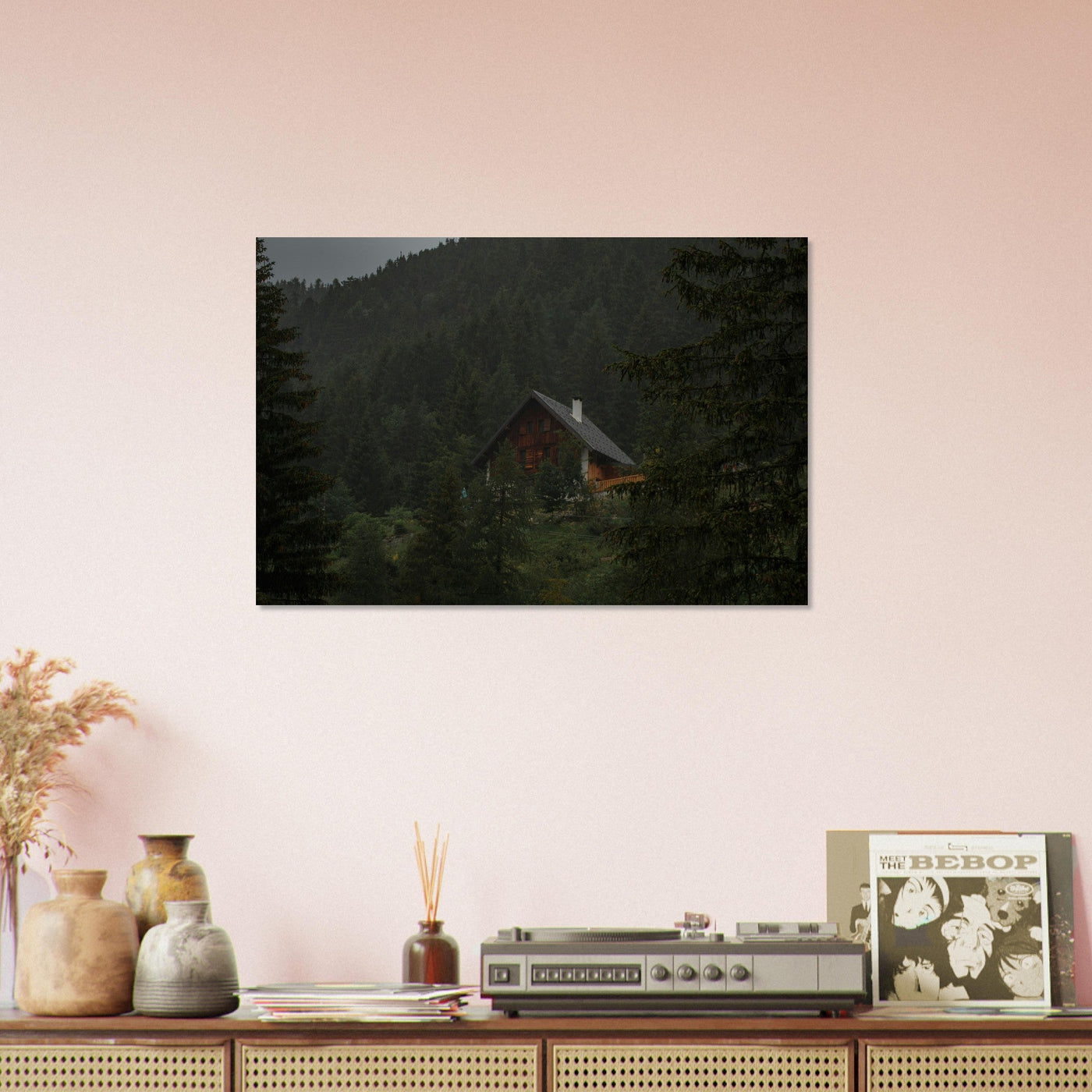 Simulation d’un tableau AluArtMountains dans un intérieur