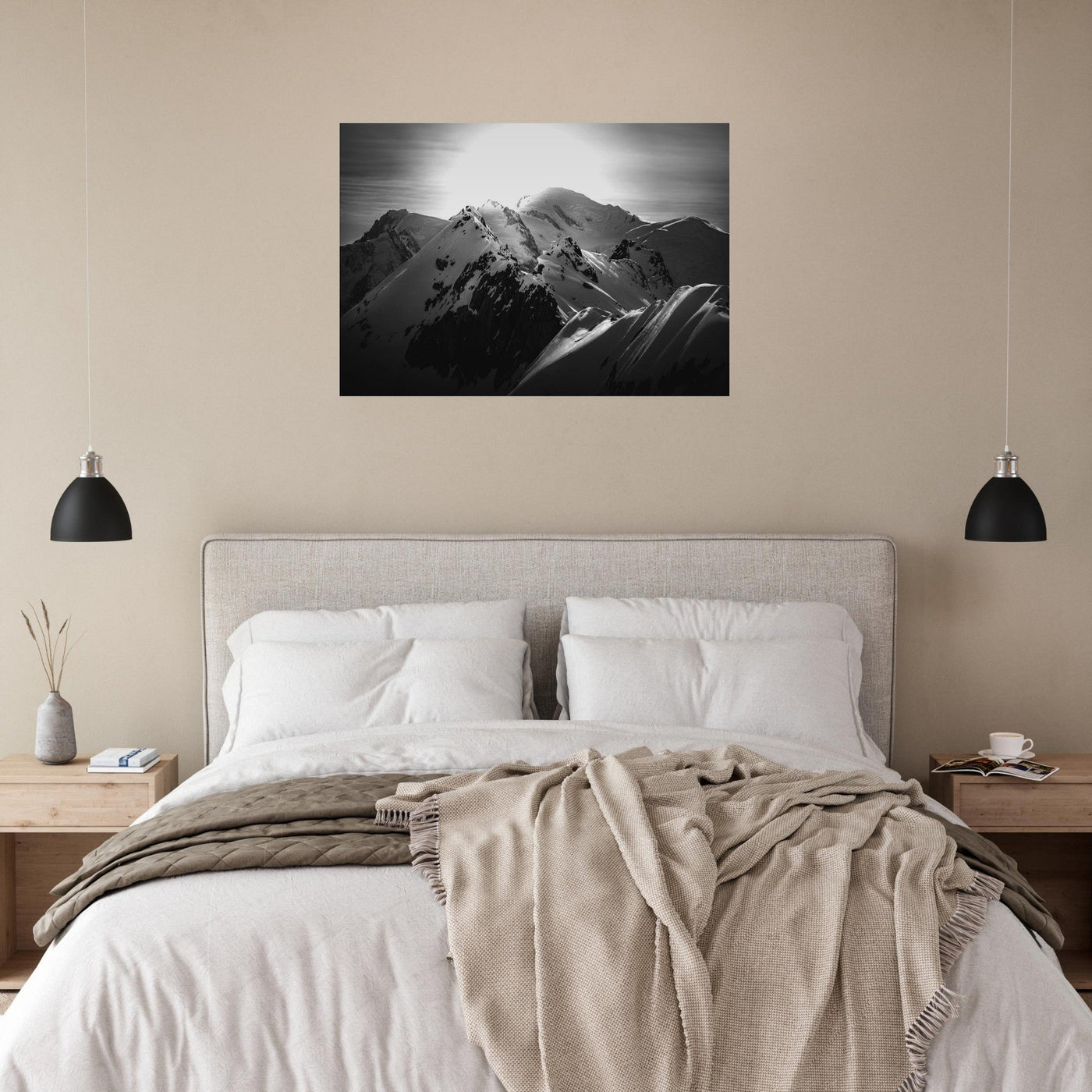 Simulation d’un tableau AluArtMountains dans un intérieur