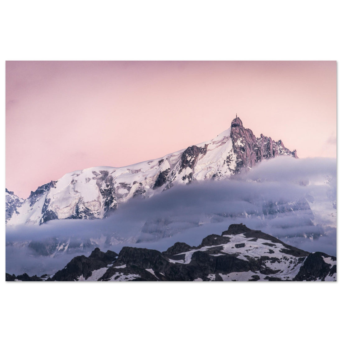 Winter Ambiance — Graphic mountain, soft contrast, matte aluminum Dibond finish