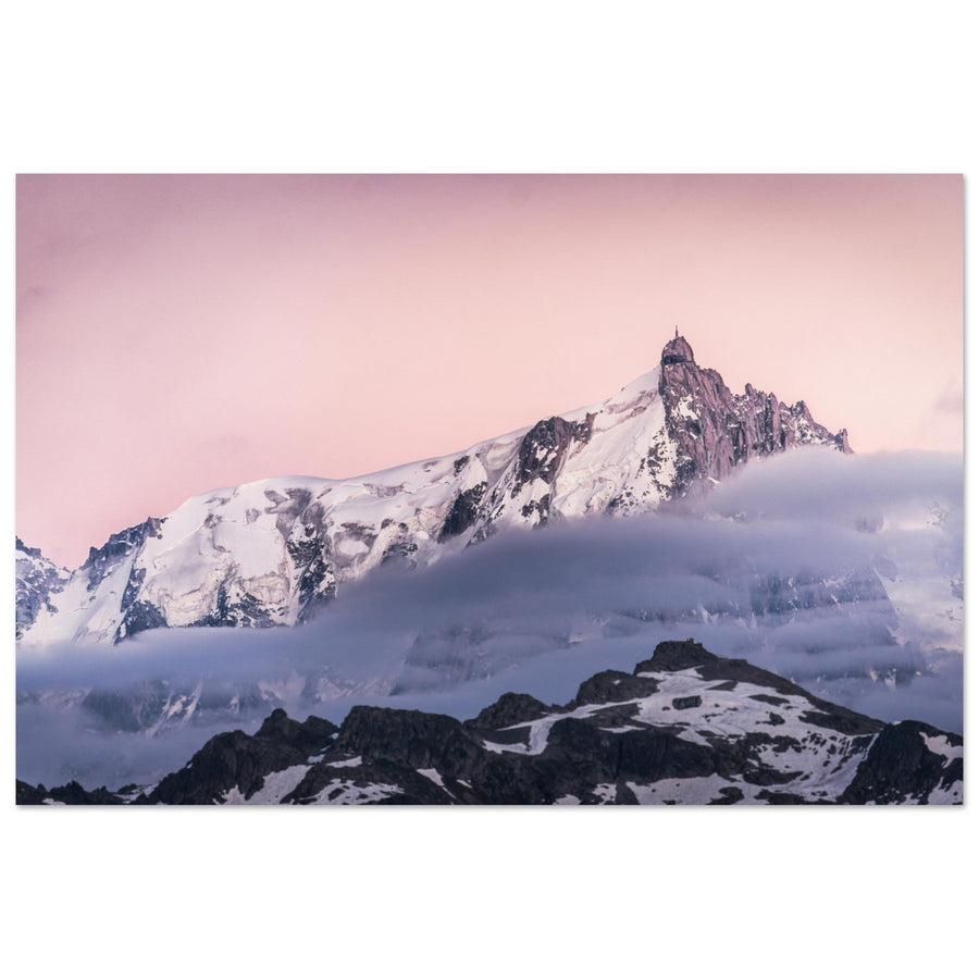 Tableau photo coucher de soleil sur l’Aiguille du Midi à Chamonix