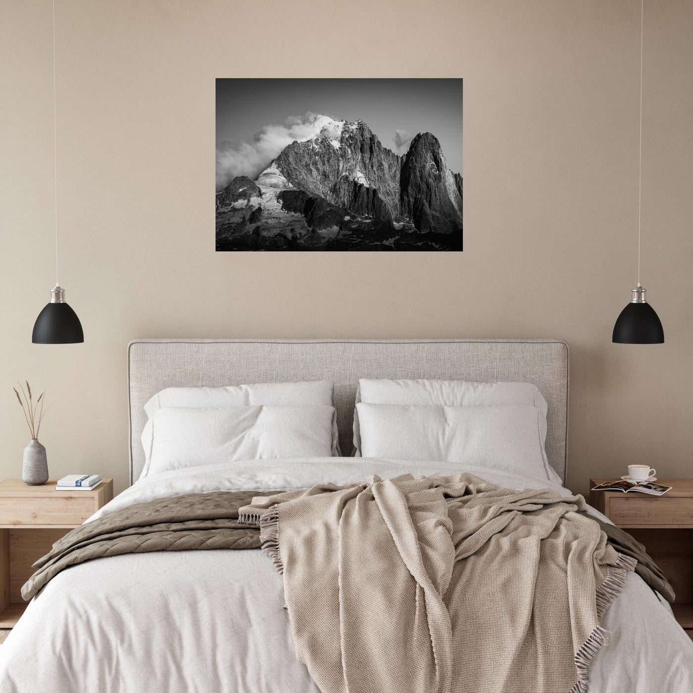 Simulation d’un tableau AluArtMountains dans un intérieur