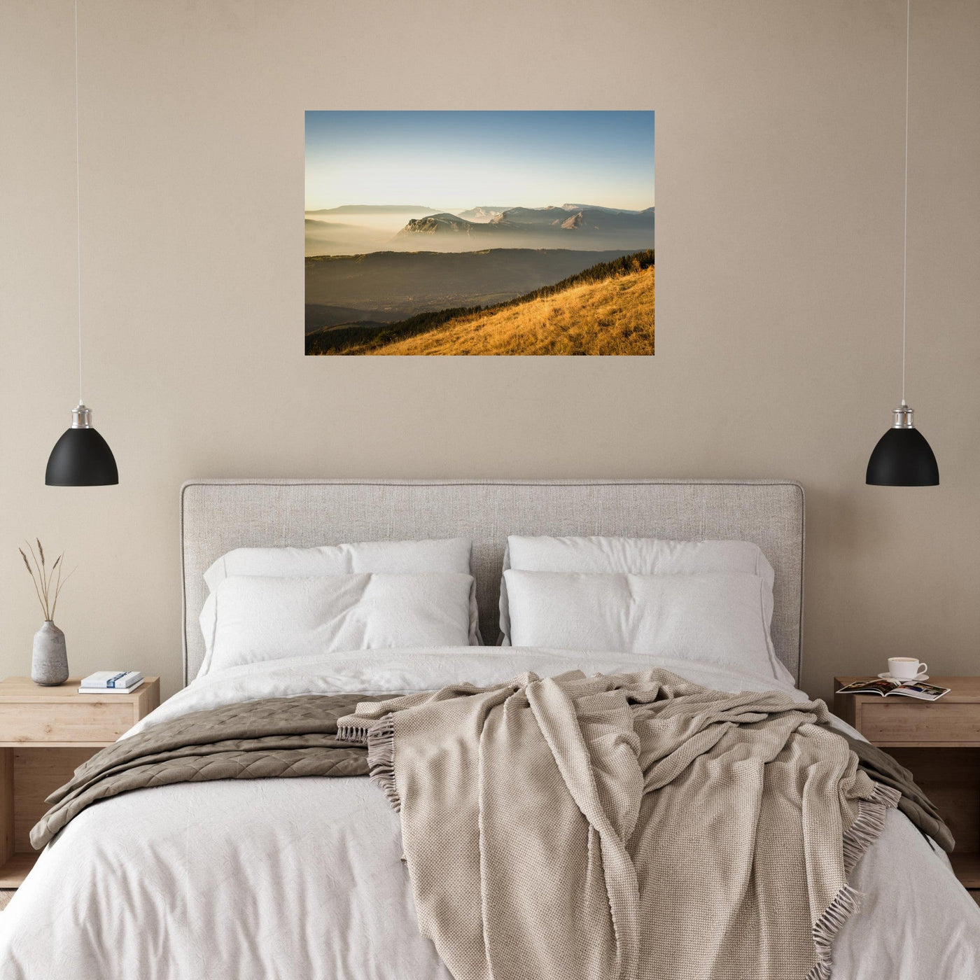 Simulation d’un tableau AluArtMountains dans un intérieur