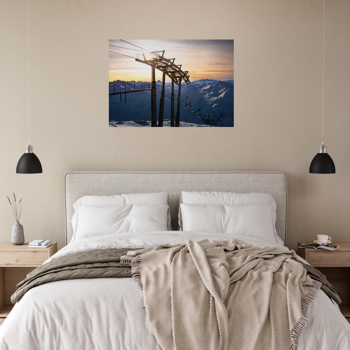 Simulation d’un tableau AluArtMountains dans un intérieur