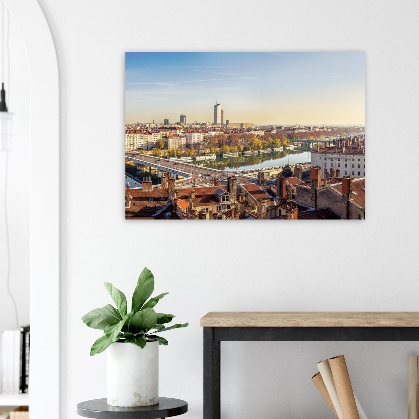 Simulation d’un tableau AluArtMountains dans un intérieur