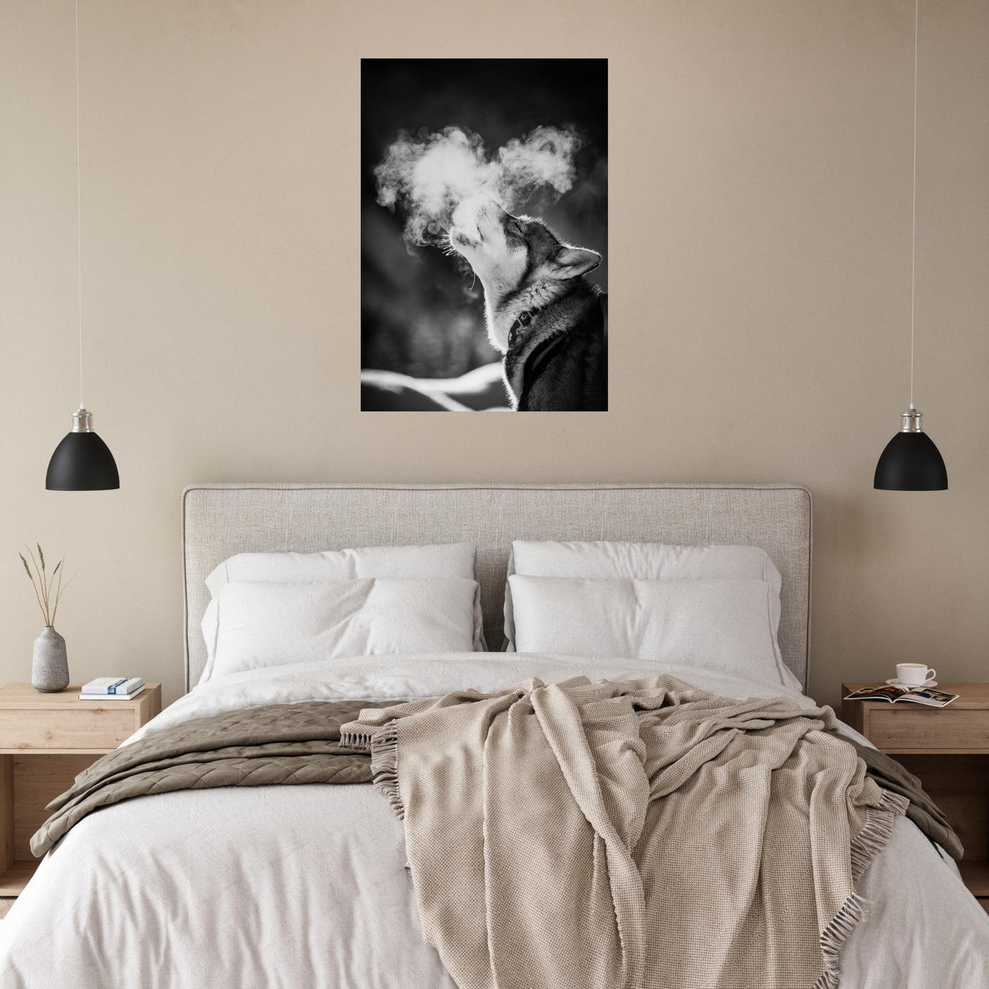 Simulation d’un tableau AluArtMountains dans un intérieur