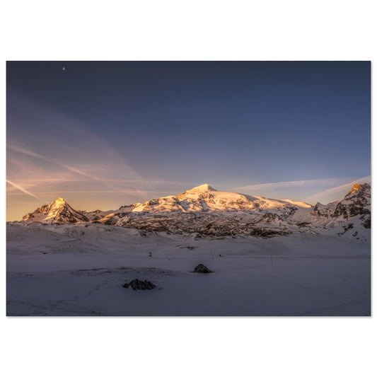 Photo d'un lever de soleil sur la Dente Parrachée, Dome de Chasseforet, Mont Pelve, Vanoise - Tableau photo alu montagne