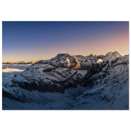 Photo d'un lever de soleil sur la Grande Casse - Tableau photo alu montagne
