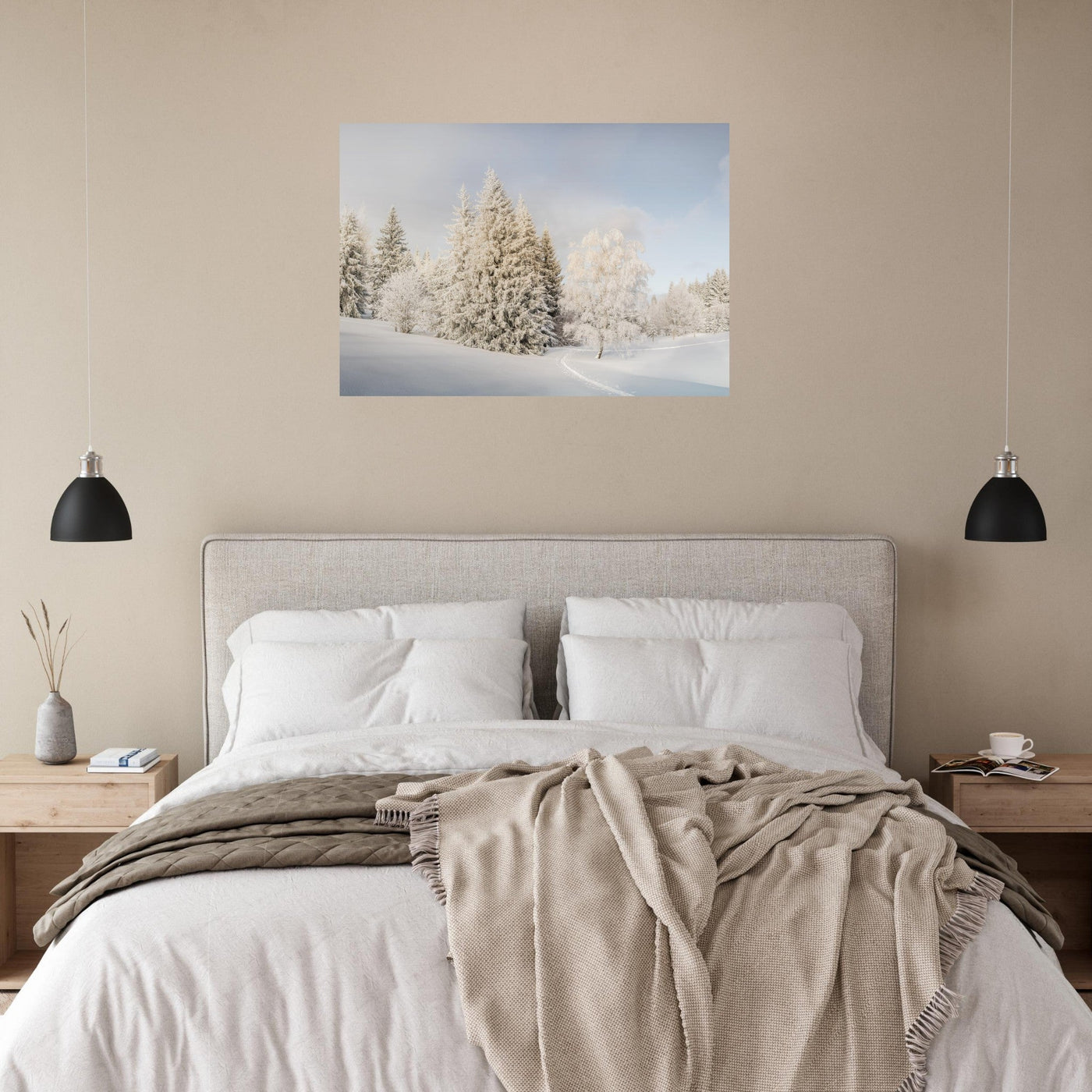Simulation d’un tableau AluArtMountains dans un intérieur