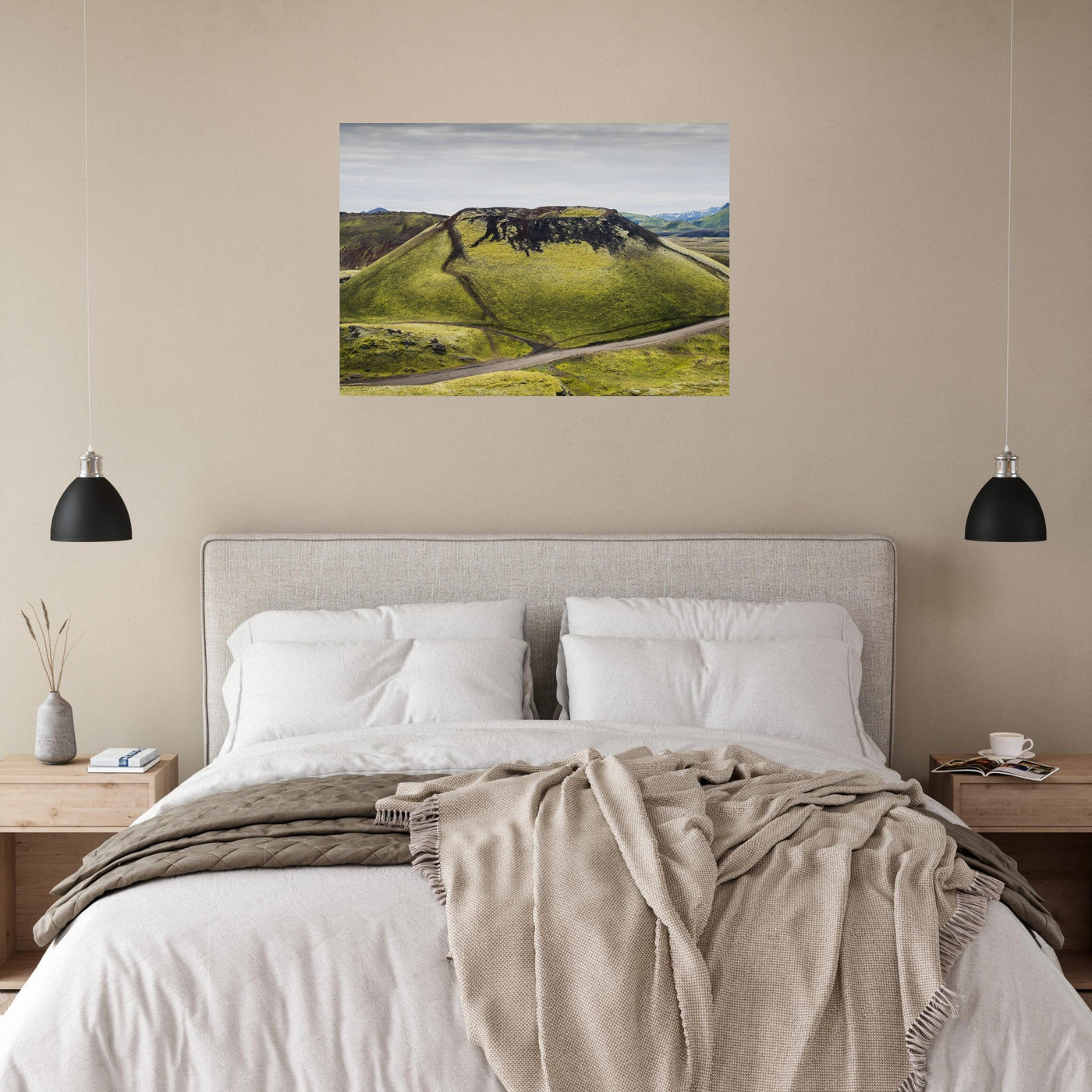 Simulation d’un tableau AluArtMountains dans un intérieur
