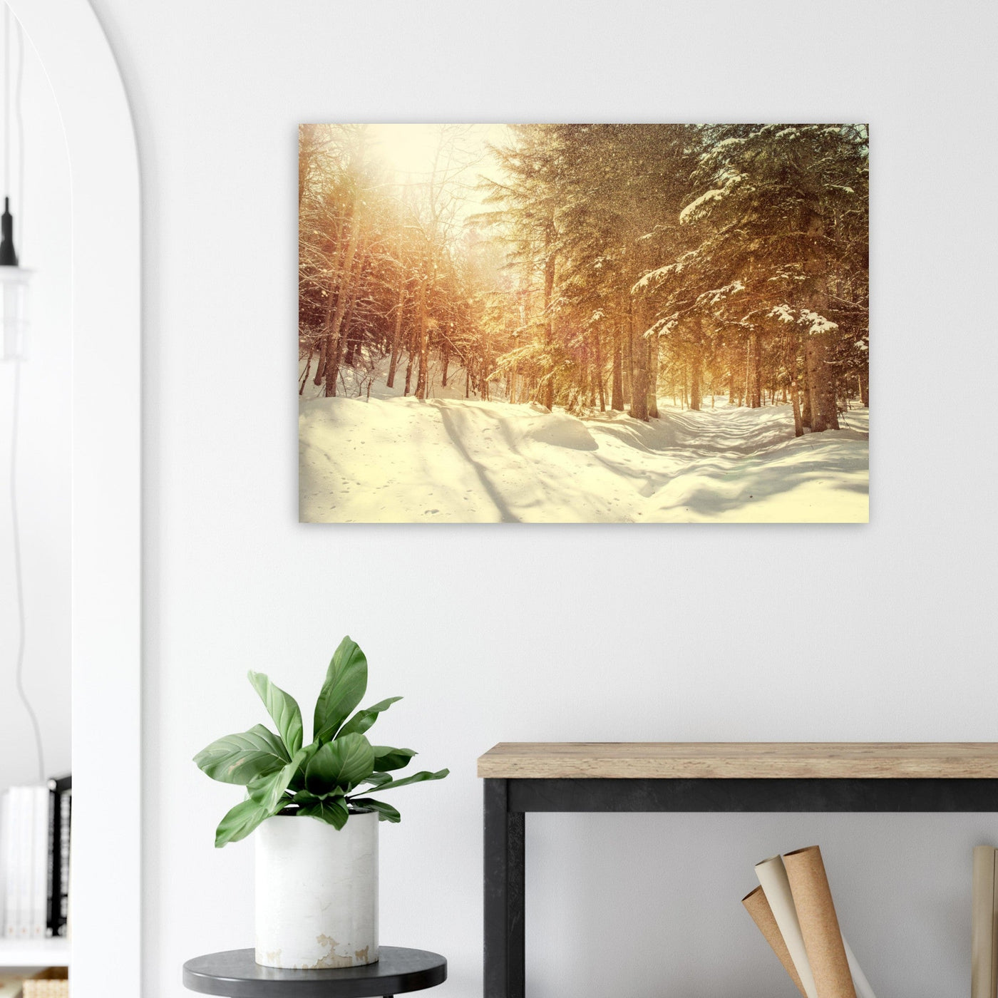 Simulation d’un tableau AluArtMountains dans un intérieur