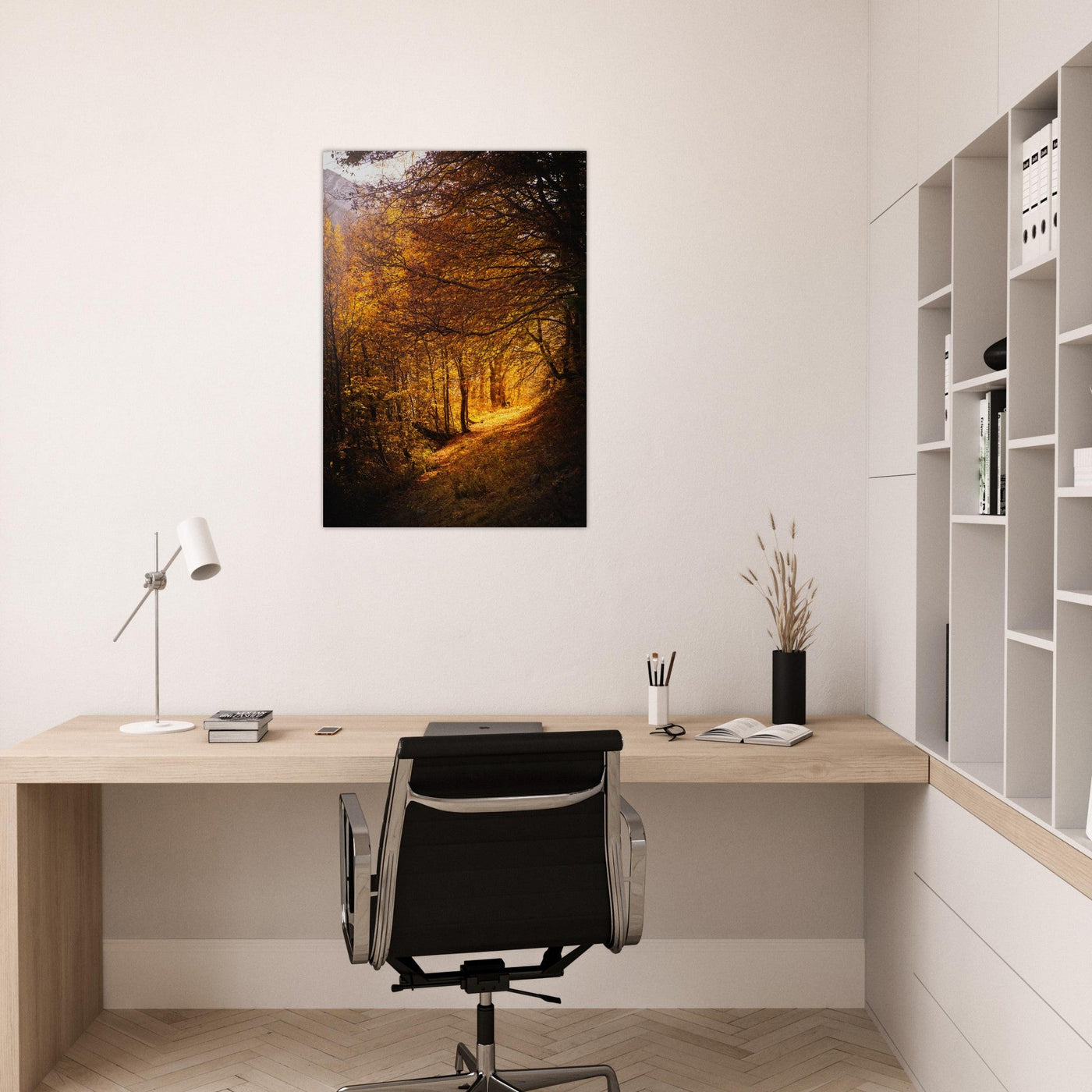 Simulation d’un tableau AluArtMountains dans un intérieur