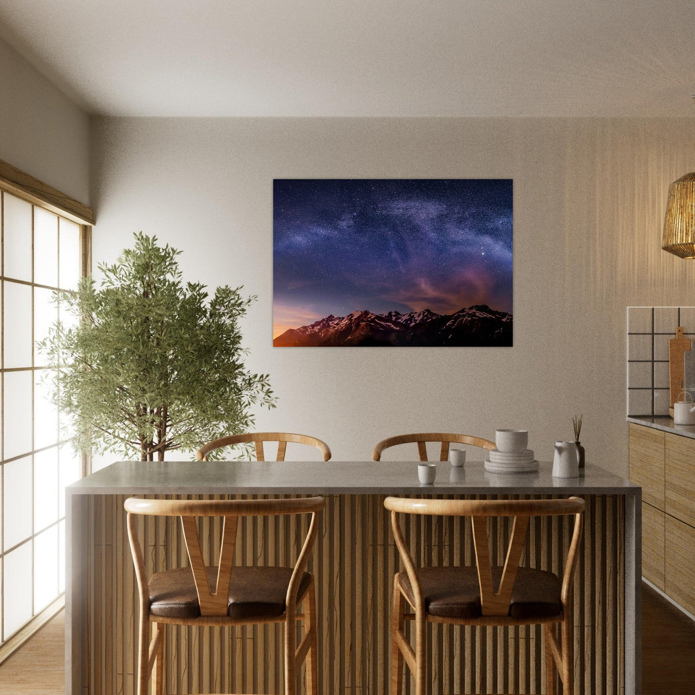 Simulation d’un tableau AluArtMountains dans un intérieur