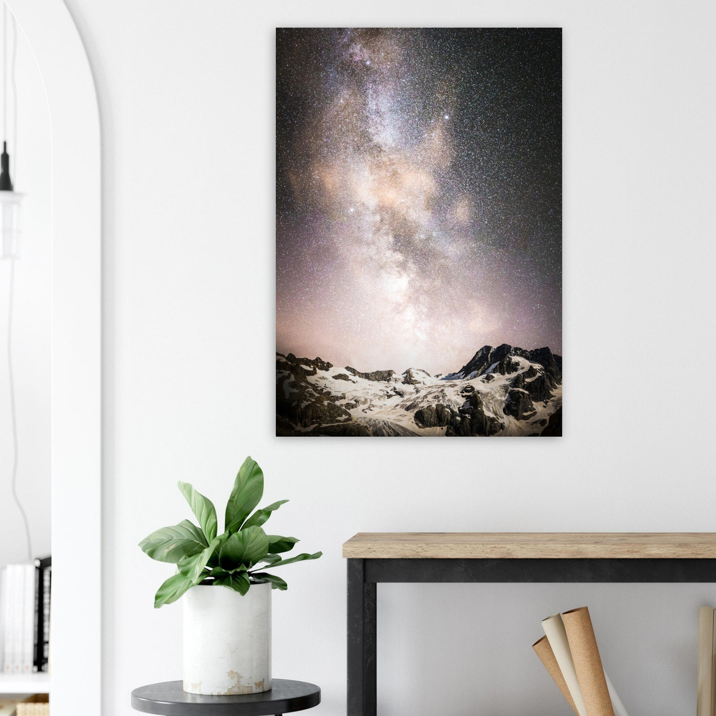 Simulation d’un tableau AluArtMountains dans un intérieur
