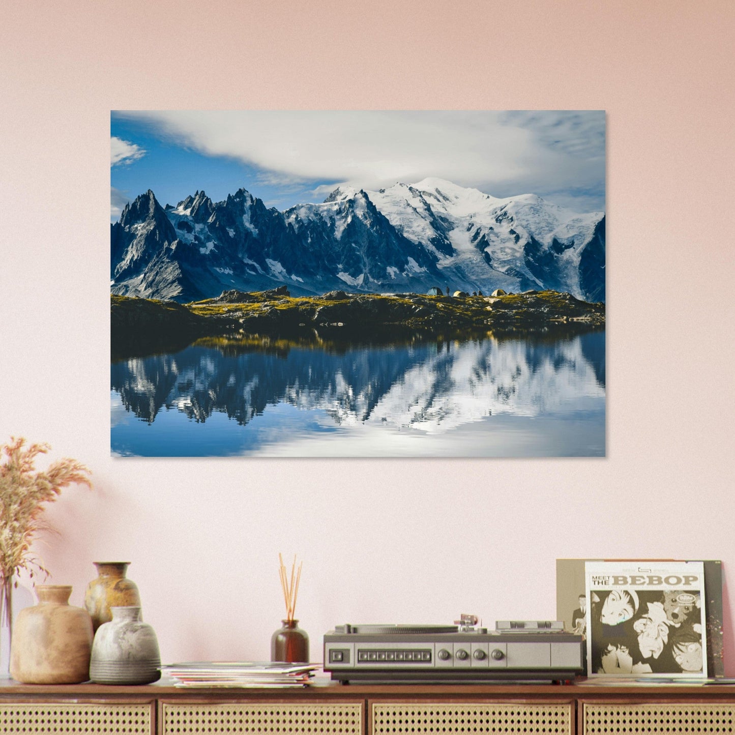 Photo reflet du Mont-Blanc dans le lac de Cheserys - Tableau photo alu montagne
