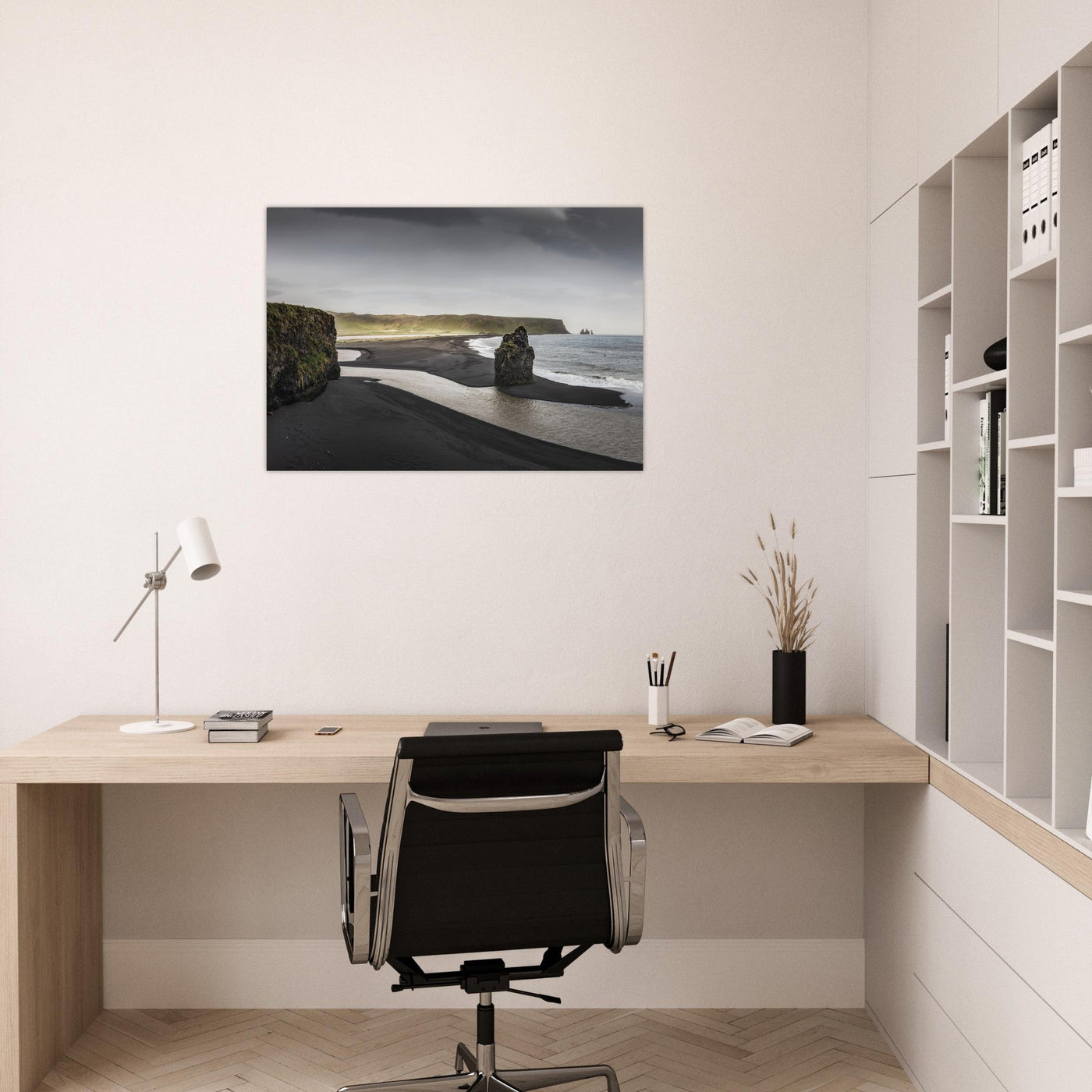 Simulation d’un tableau AluArtMountains dans un intérieur