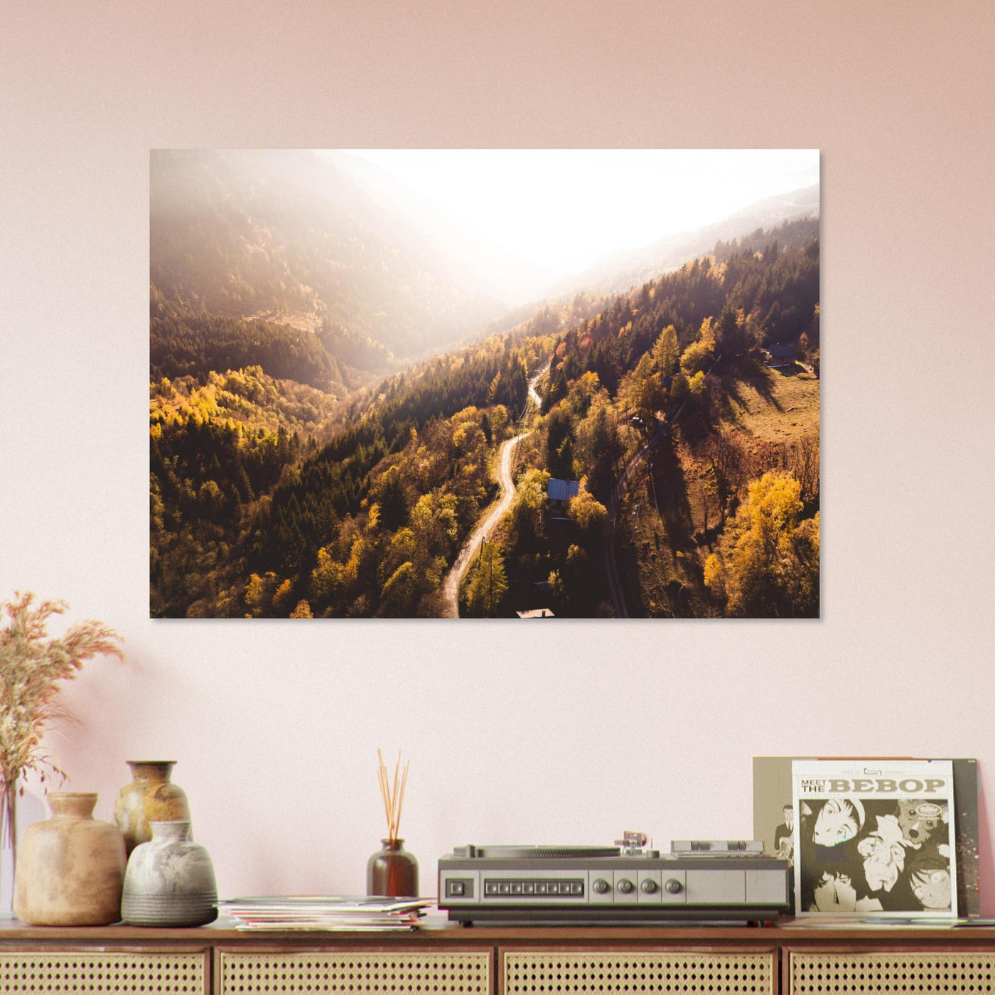 Simulation d’un tableau AluArtMountains dans un intérieur