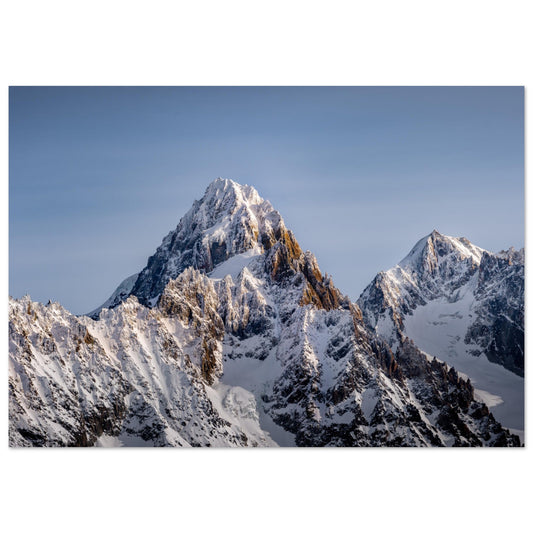 Tableau photo Photo de l'Aiguille de Chardonnet et de l'Aiguille d'Argentière, Haute - Savoie — tirage aluminium Dibond mat, fabrication française, prêt à accrocher
