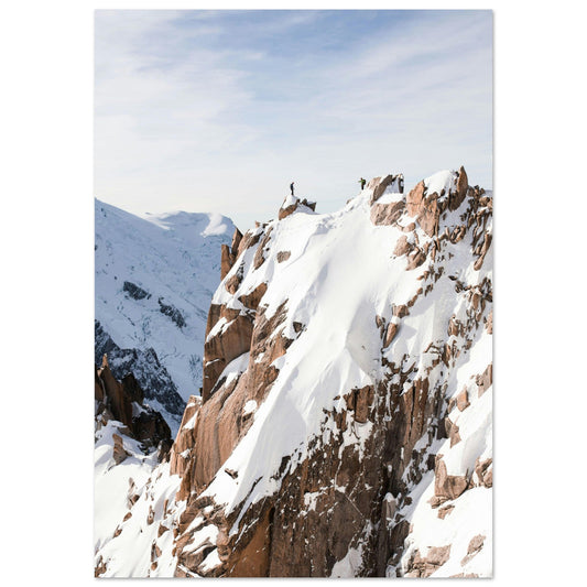 Tableau photo Photo de l'Aiguille du Midi, Arête des Cosmiques, Chamonix — tirage aluminium Dibond mat, fabrication française, prêt à accrocher